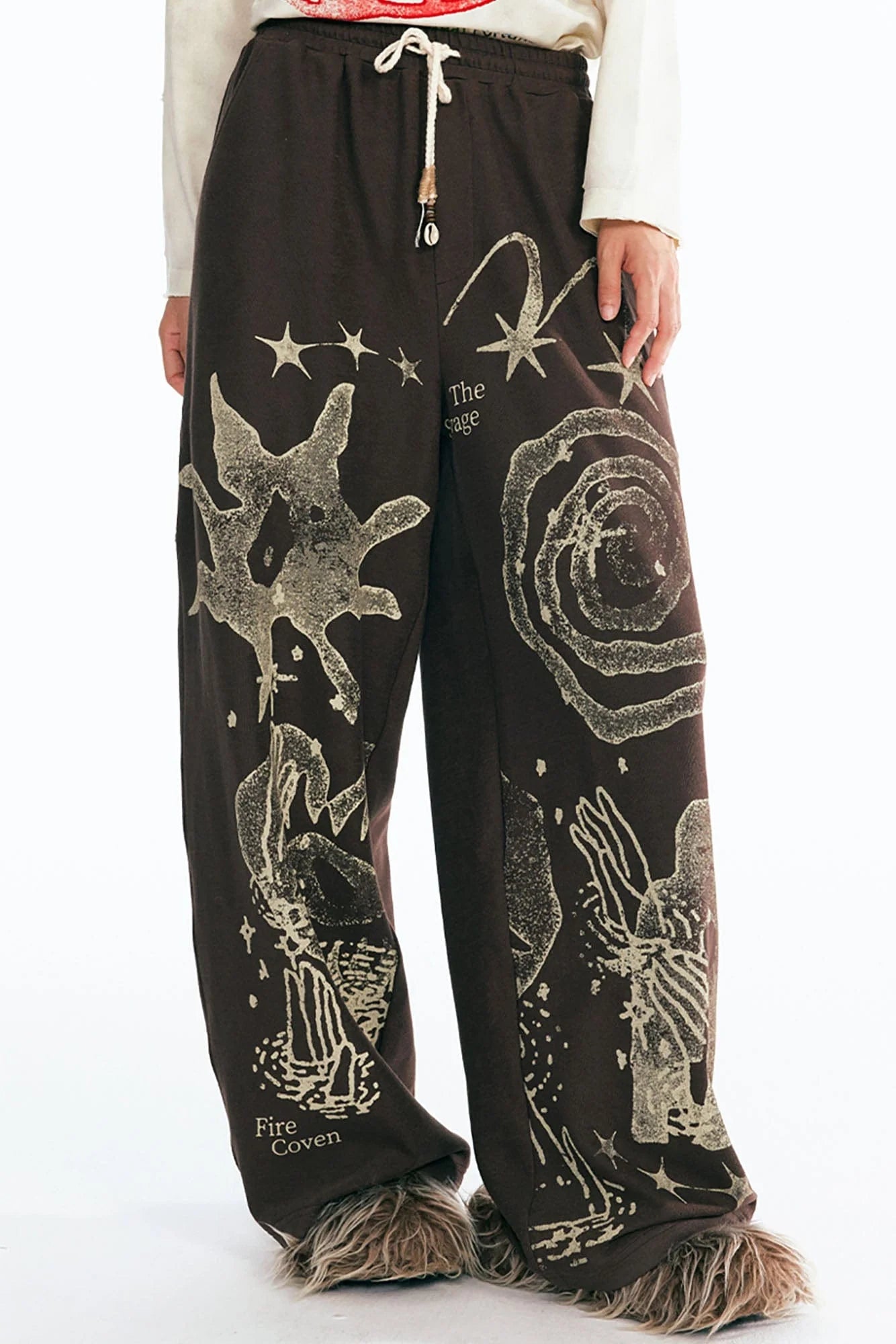 1997 POSTOFFICE Tribal Spiral Beaded Drawstring Sweatpants