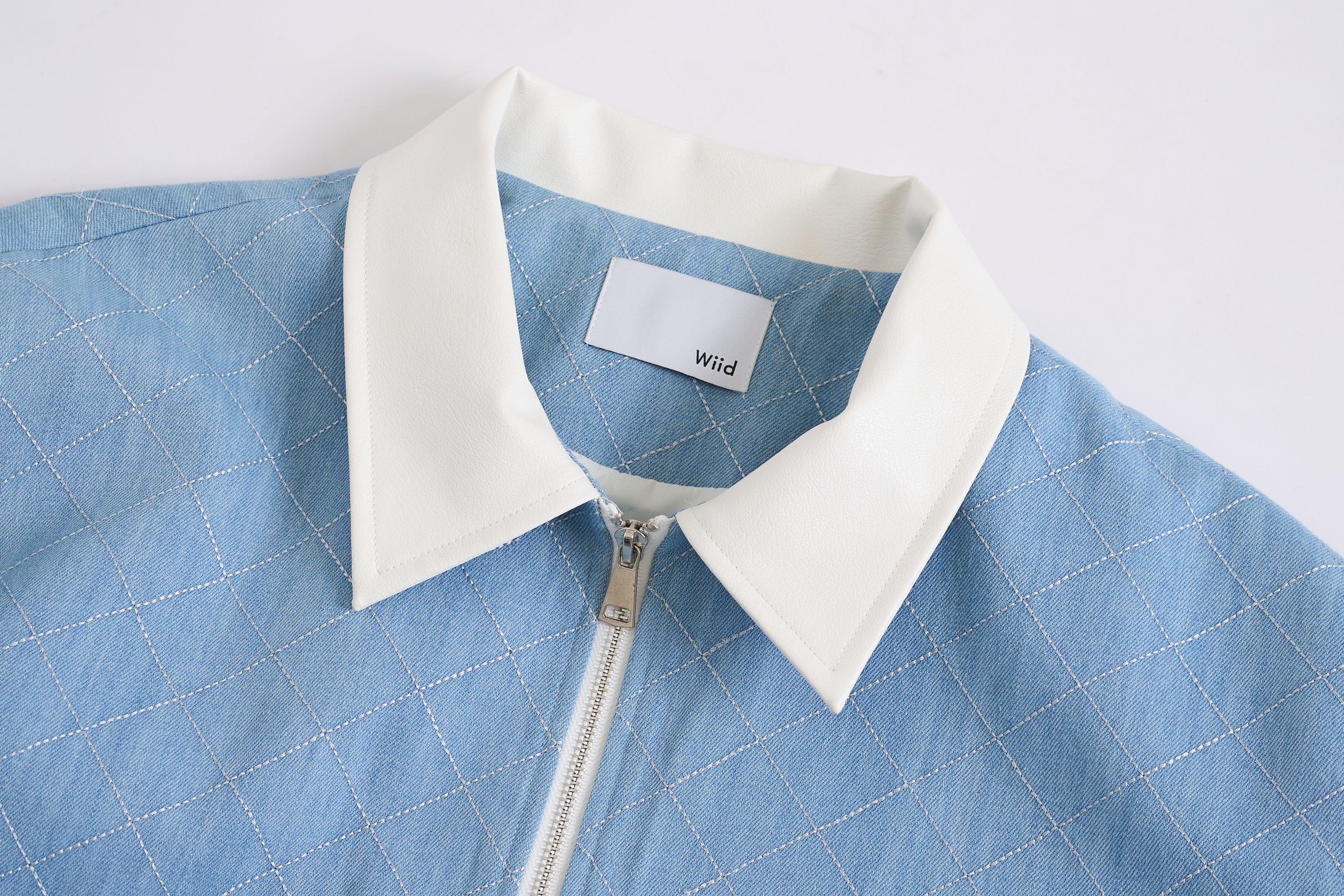 WIID Quilt-Stitch Contrast Collar Jacket