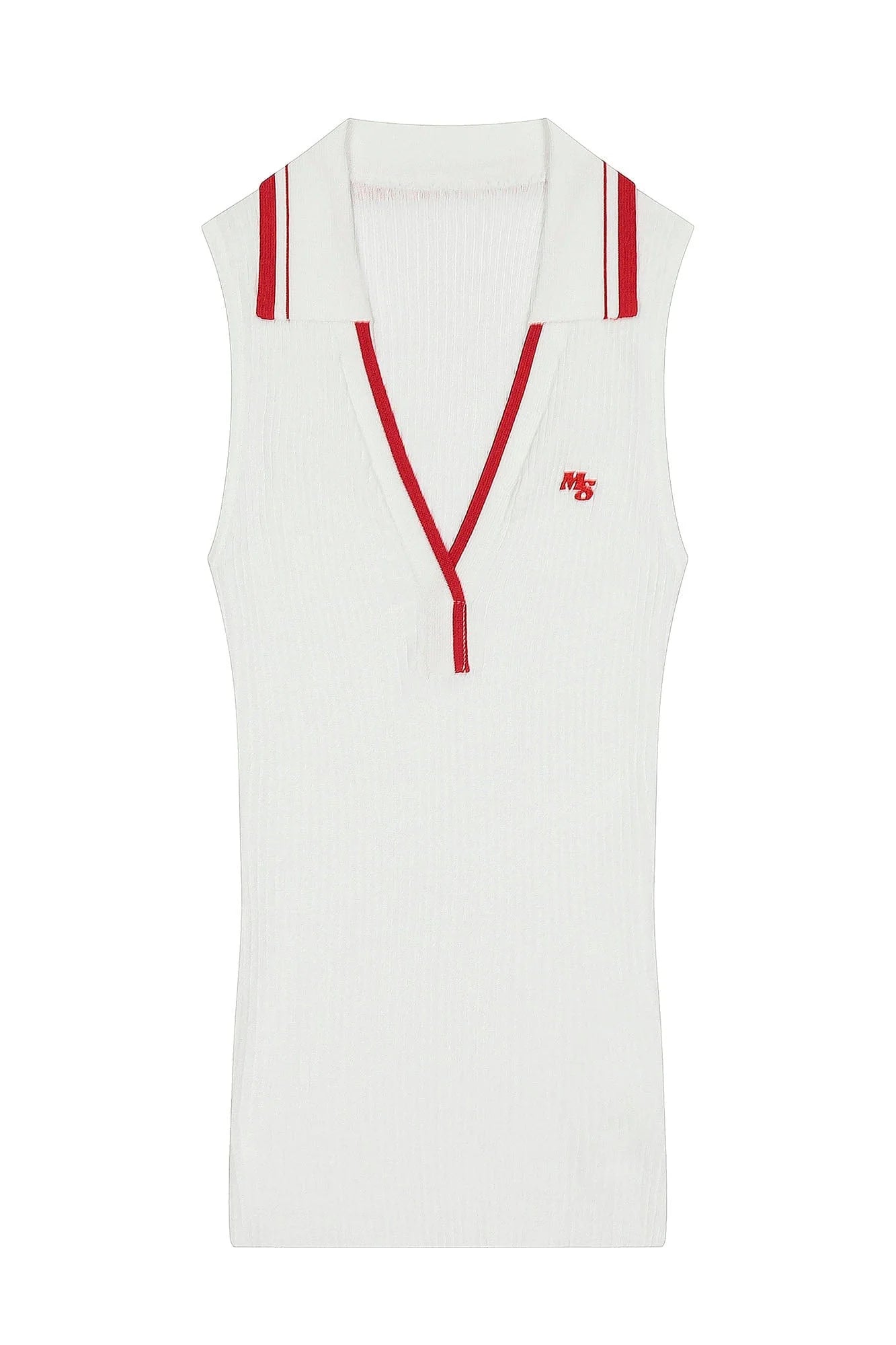 CLP Contrast Trim Ribbed Polo Tank Top