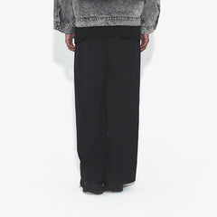 VANN VALRENCE Washed Contrast-Panel Wide-Leg Jeans