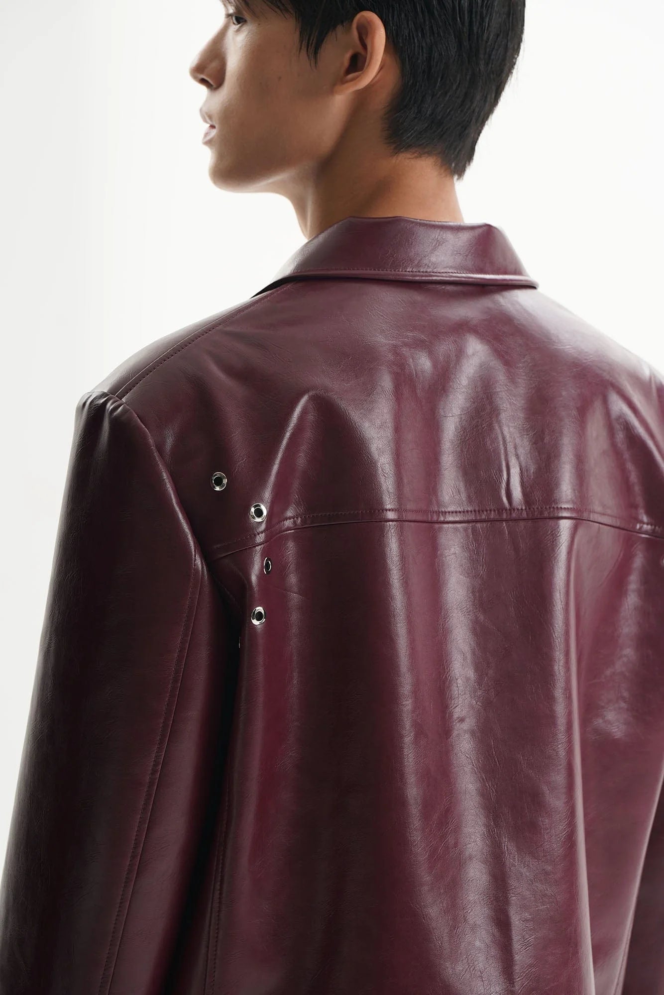 ORAL UTOPIA Glossy PU Blazer Ancora Red