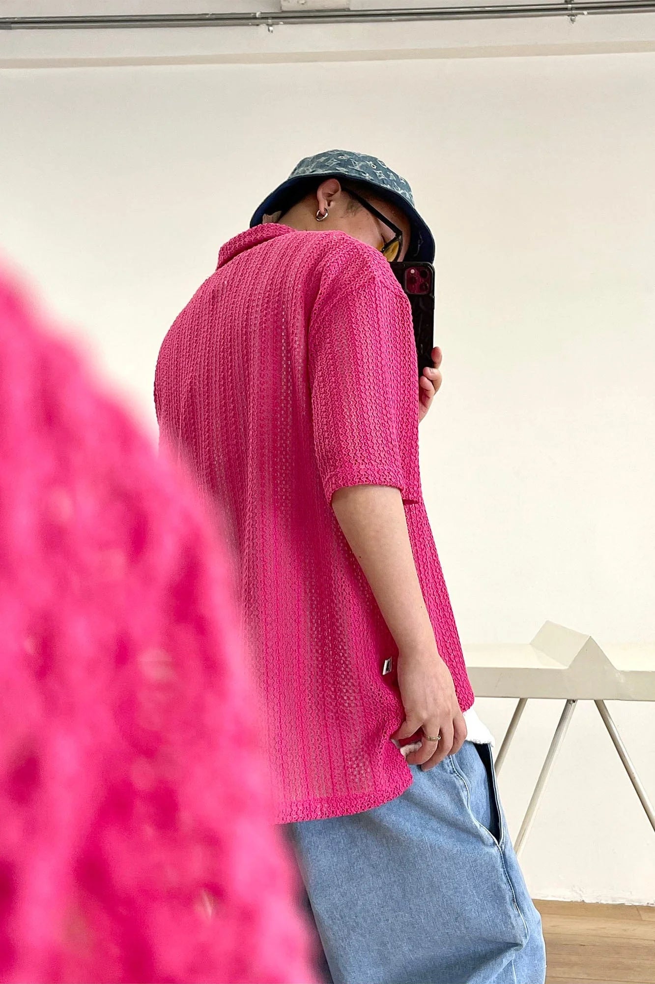 ME DA IGUAL Crochet Polo Oversized T-Shirt