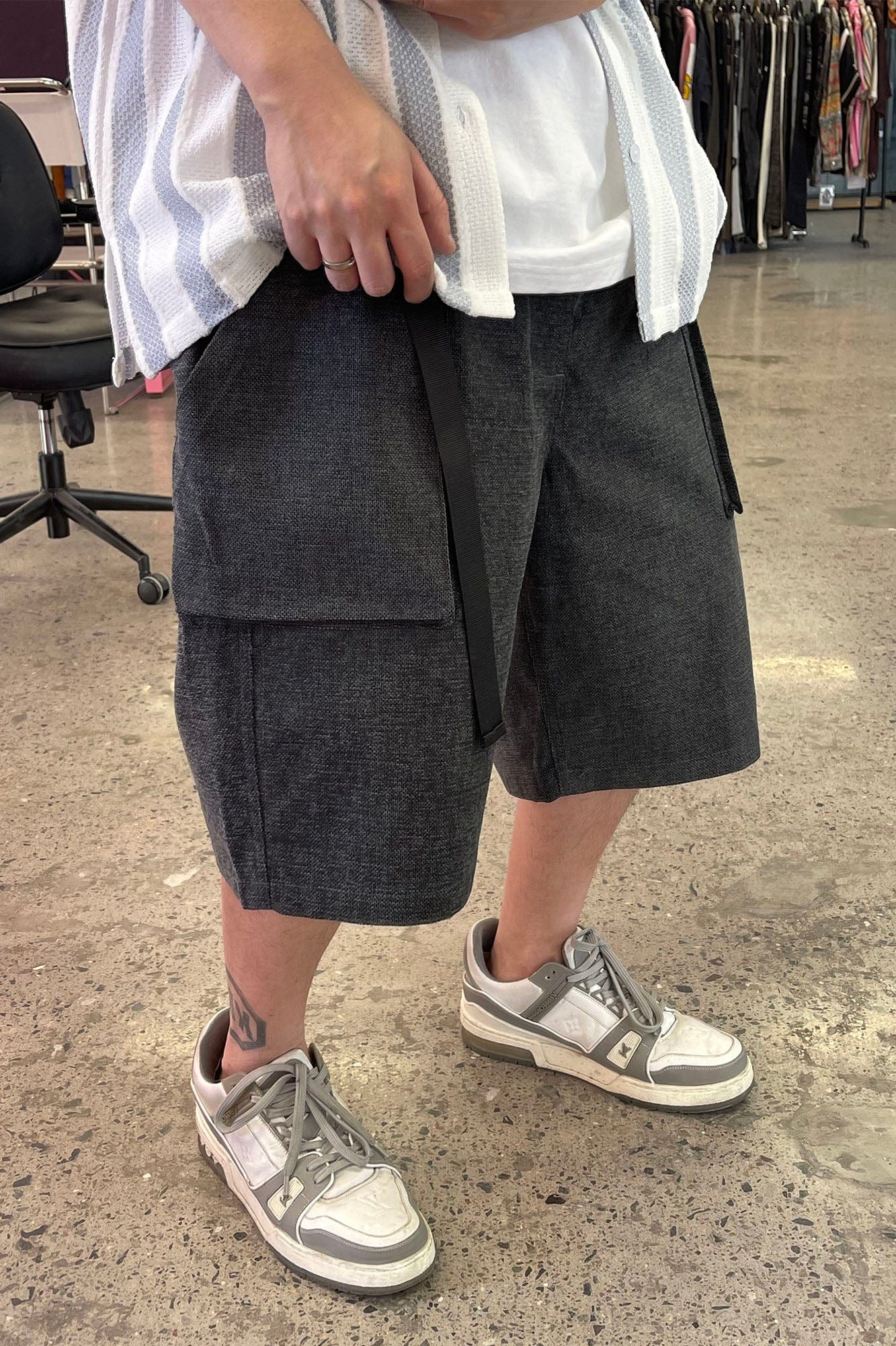ME DA IGUAL Ethnic Embroidery Belted Shorts