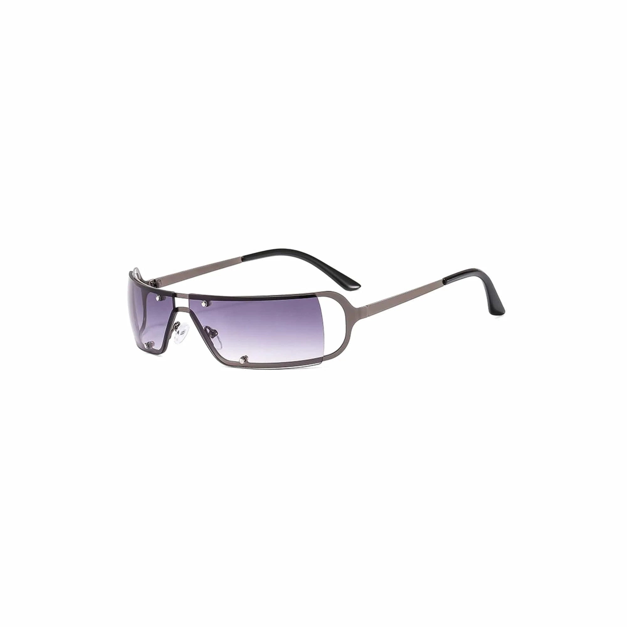 DAMAGE ASIA OPTICALS Modern Rivet Square Frame Sunglasses