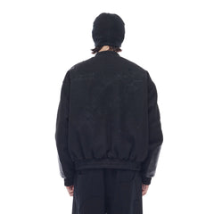 WHISTLEHUNTER Faux Leather-Panel Utility Bomber Jacket