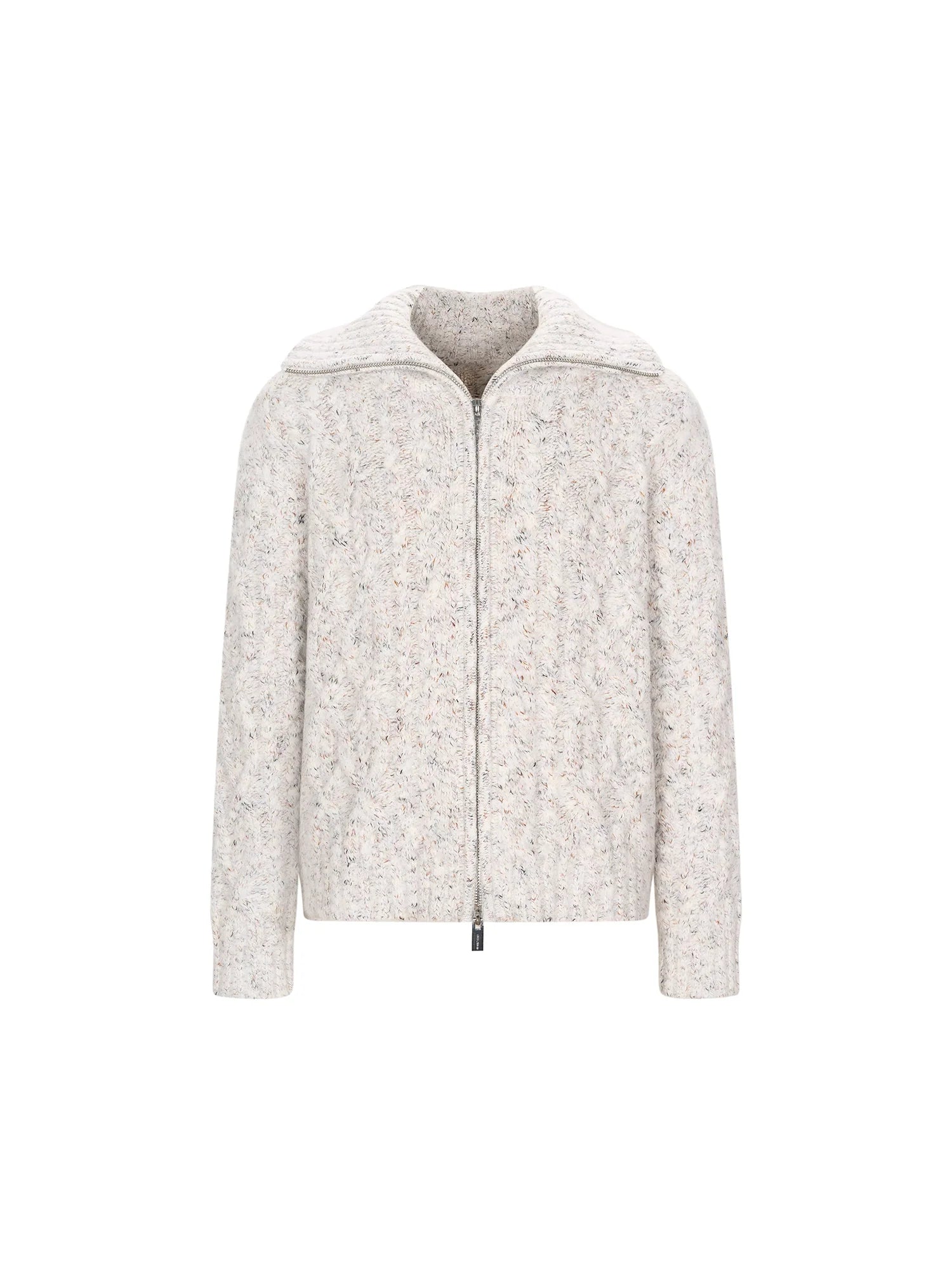 TIWILLTANG Dual-Zipper Cable Knit Funnel Sweater