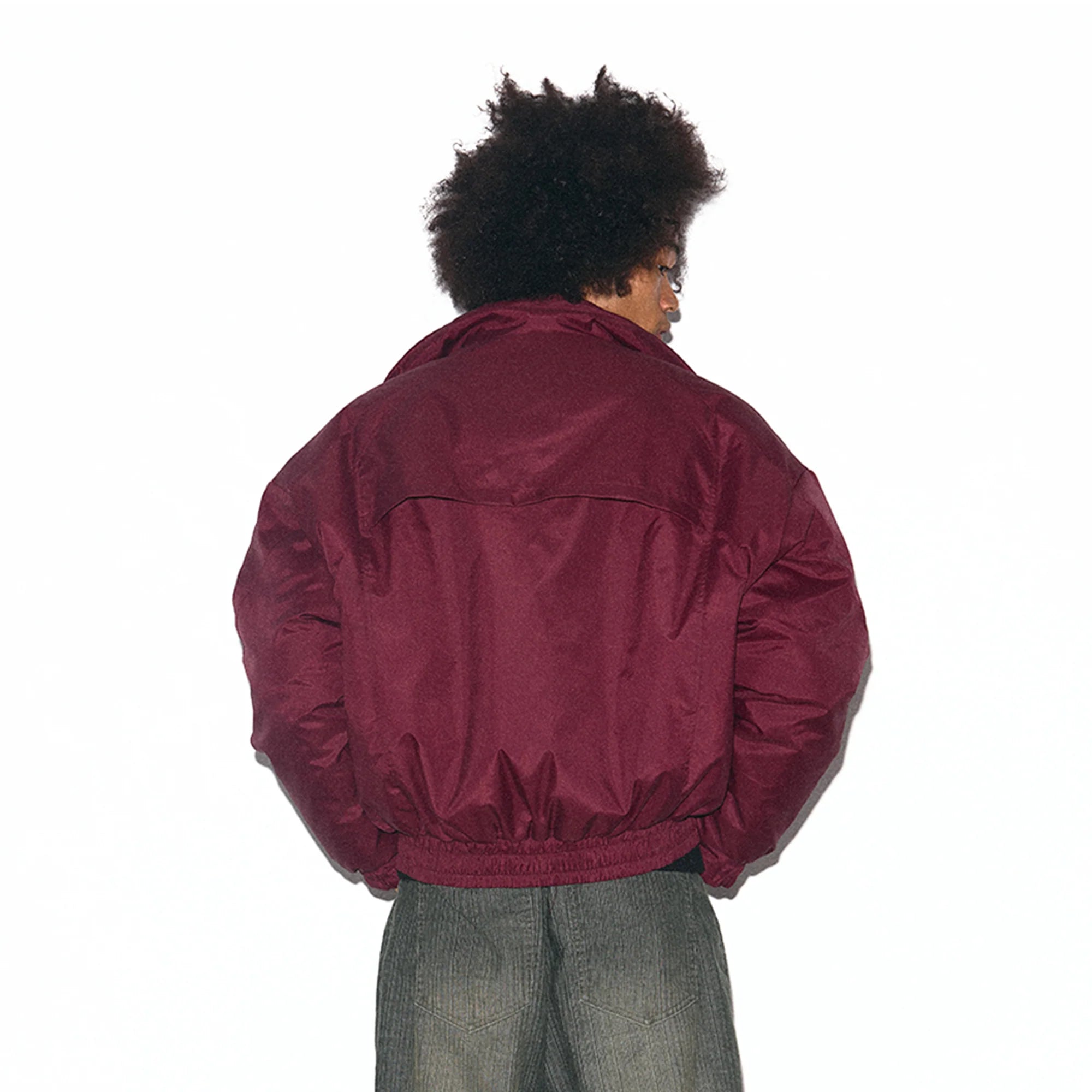 TRECLUB Modern High-Neck Cropped Down Jacket