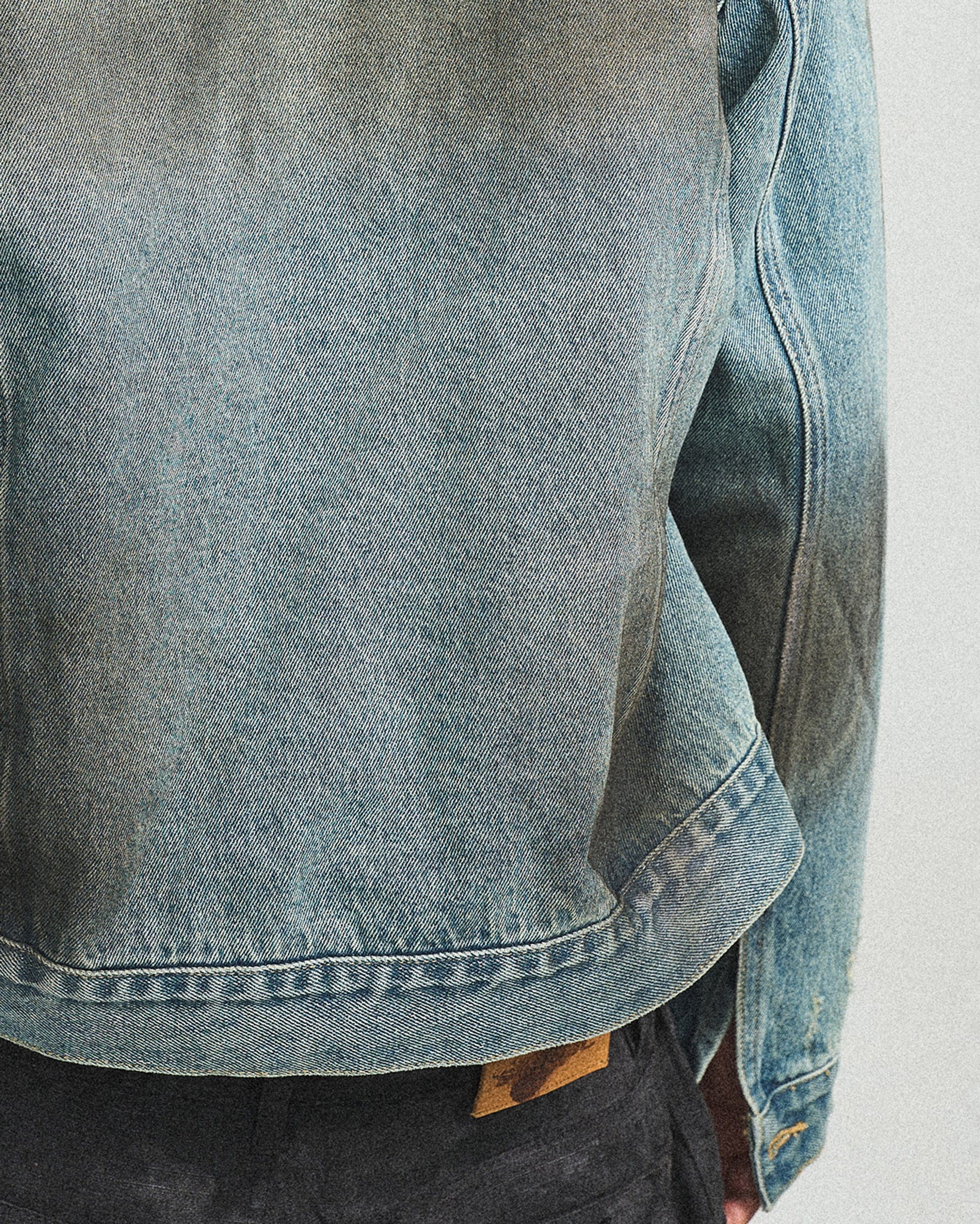 STEEPC Distressed Washed Denim Jacket