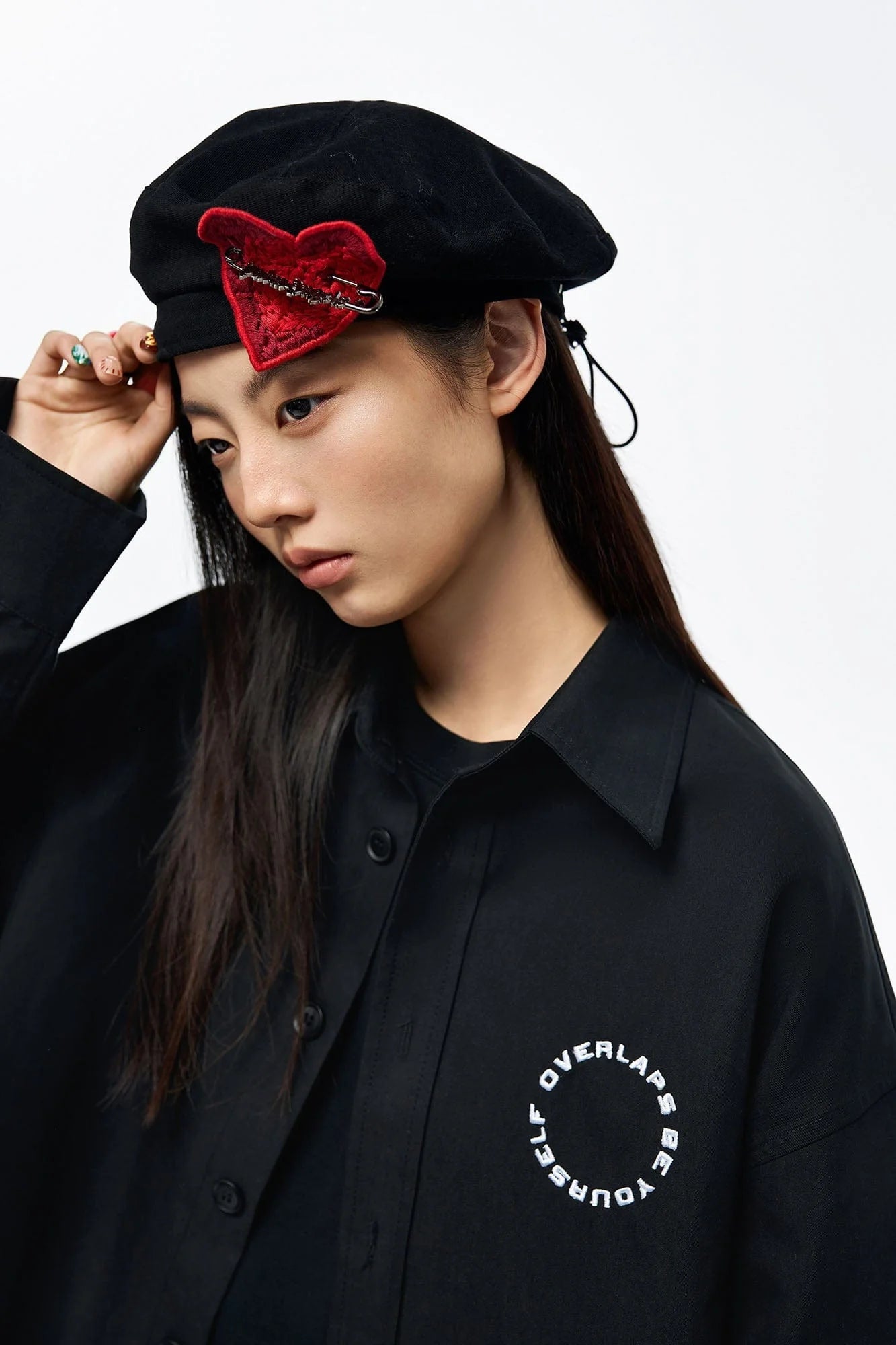 OVERLAPS Back Earth Graphic Overshirt