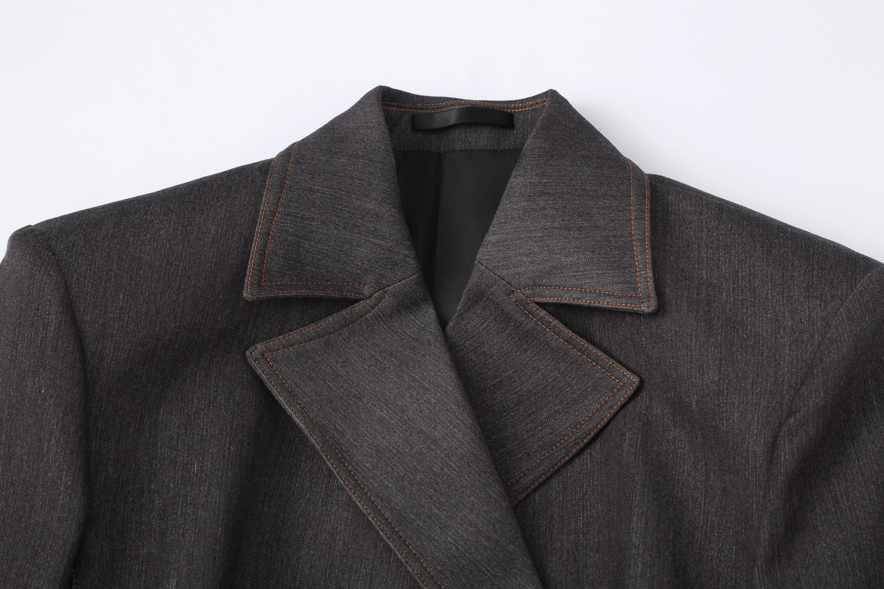 CLP Retro Padded Shoulder Raw Denim Blazer