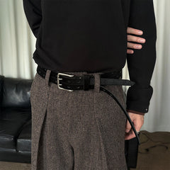 KREATE Perforated Double-Prong Faux Leather Belt