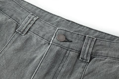 BONELESS Washed Sprinkle Pleated Knee Cargo Jeans