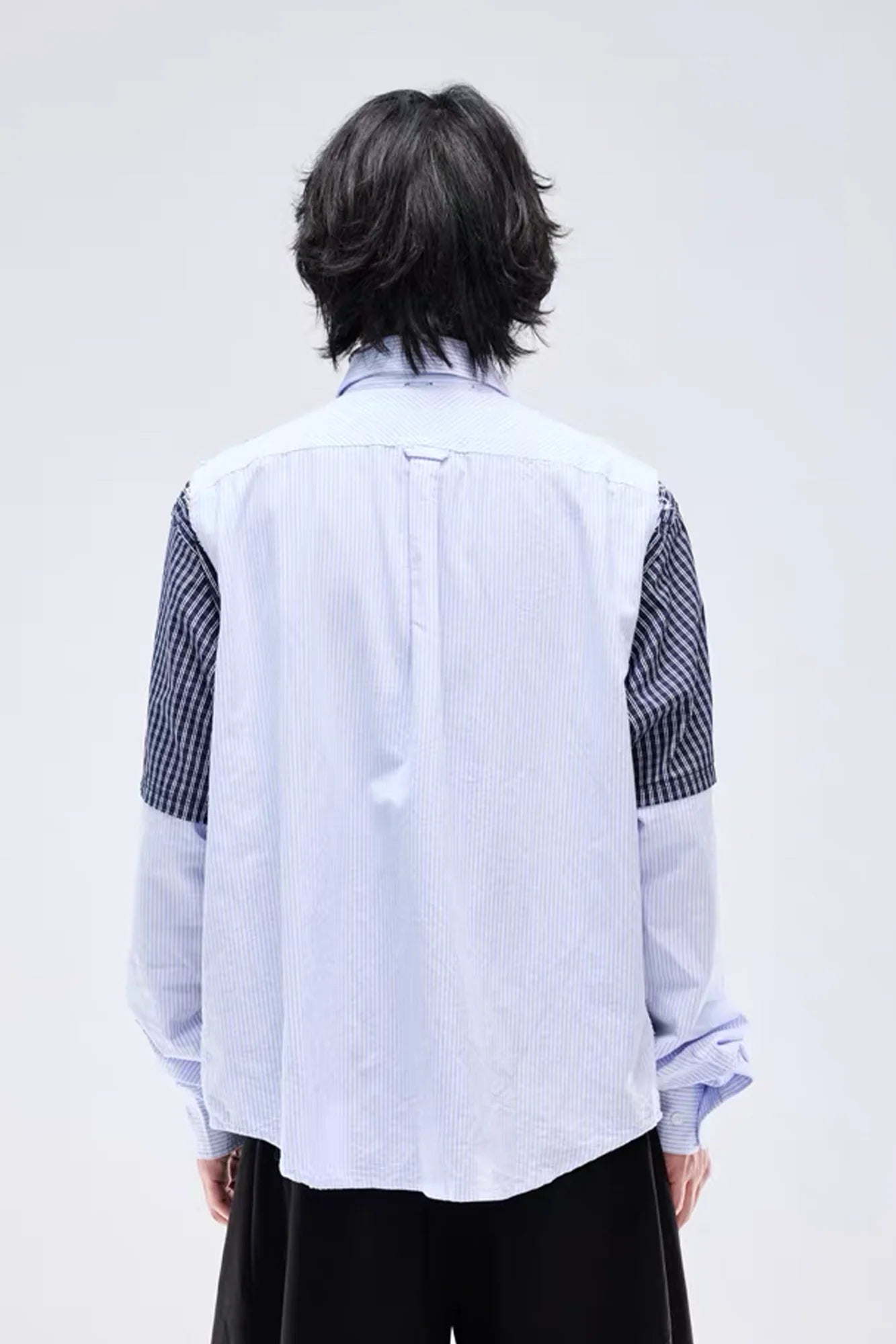 NOTHINGNESS WORLD Deconstructed Layered Graphic Spliced Shirt