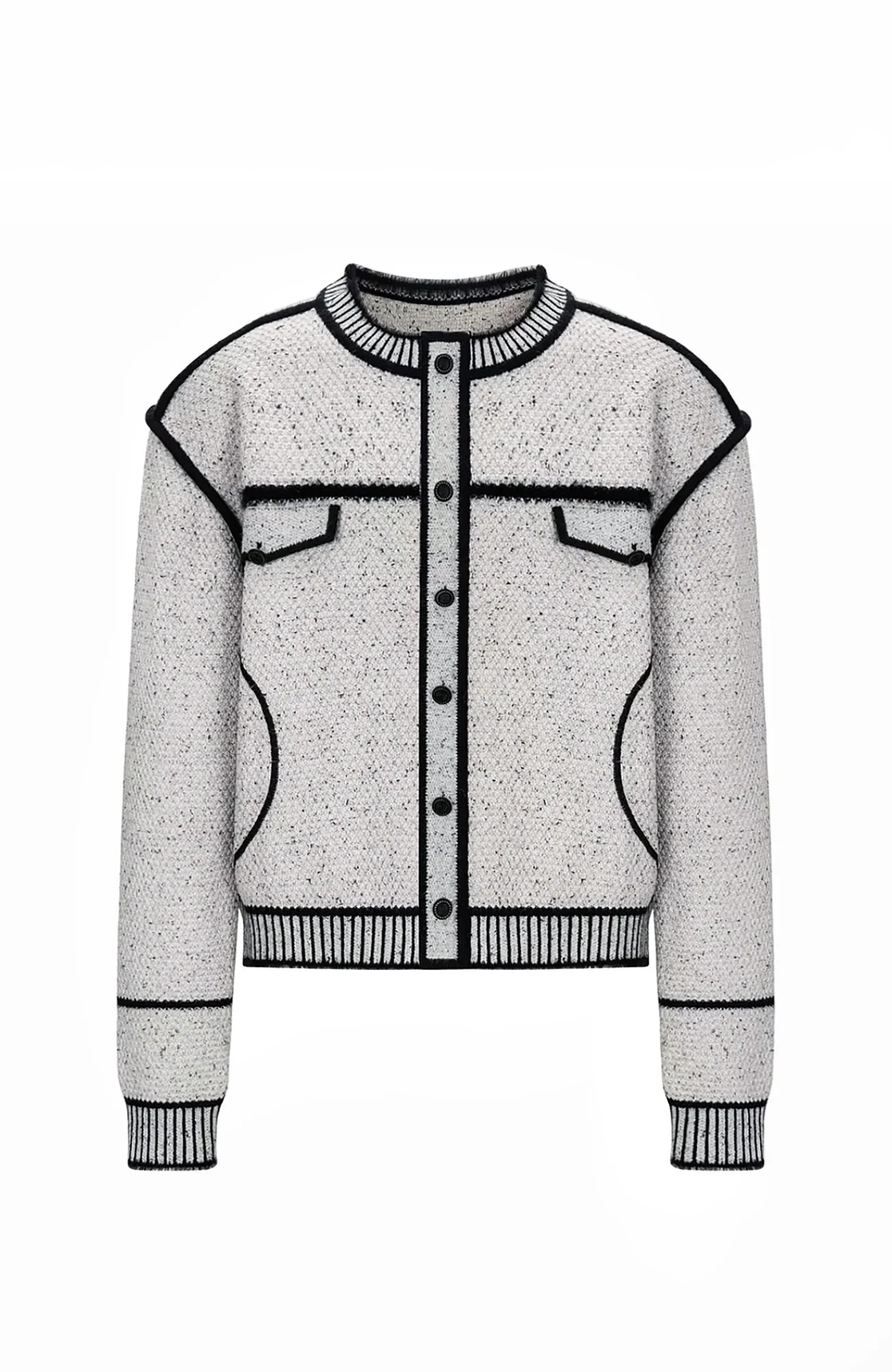 TIWILLTANG Frayed Edge Tweed Knit Jacket
