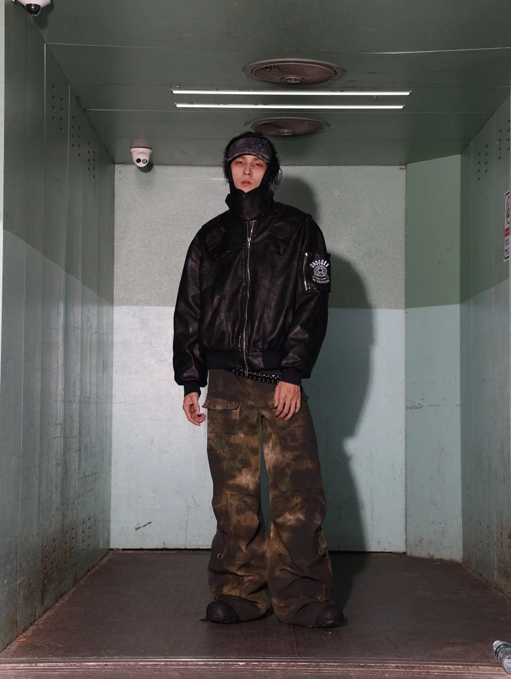 DND4DES Battle Field Faux Leather Bomber Jacket
