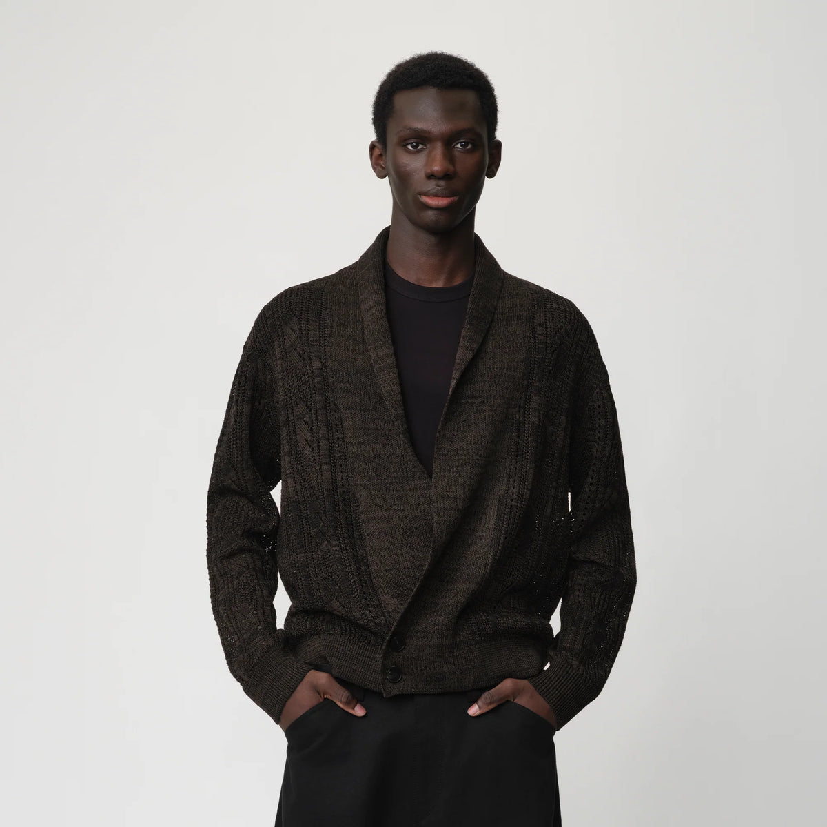 OPICLOTH Slouchy Open-Knit Cardigan