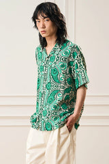 EPIC POETRY Paisley Prints Cuban Half Shirt