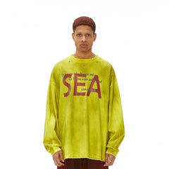 VANN VALRENCE Distressed Contrast Graphic Long-Sleeve Tee