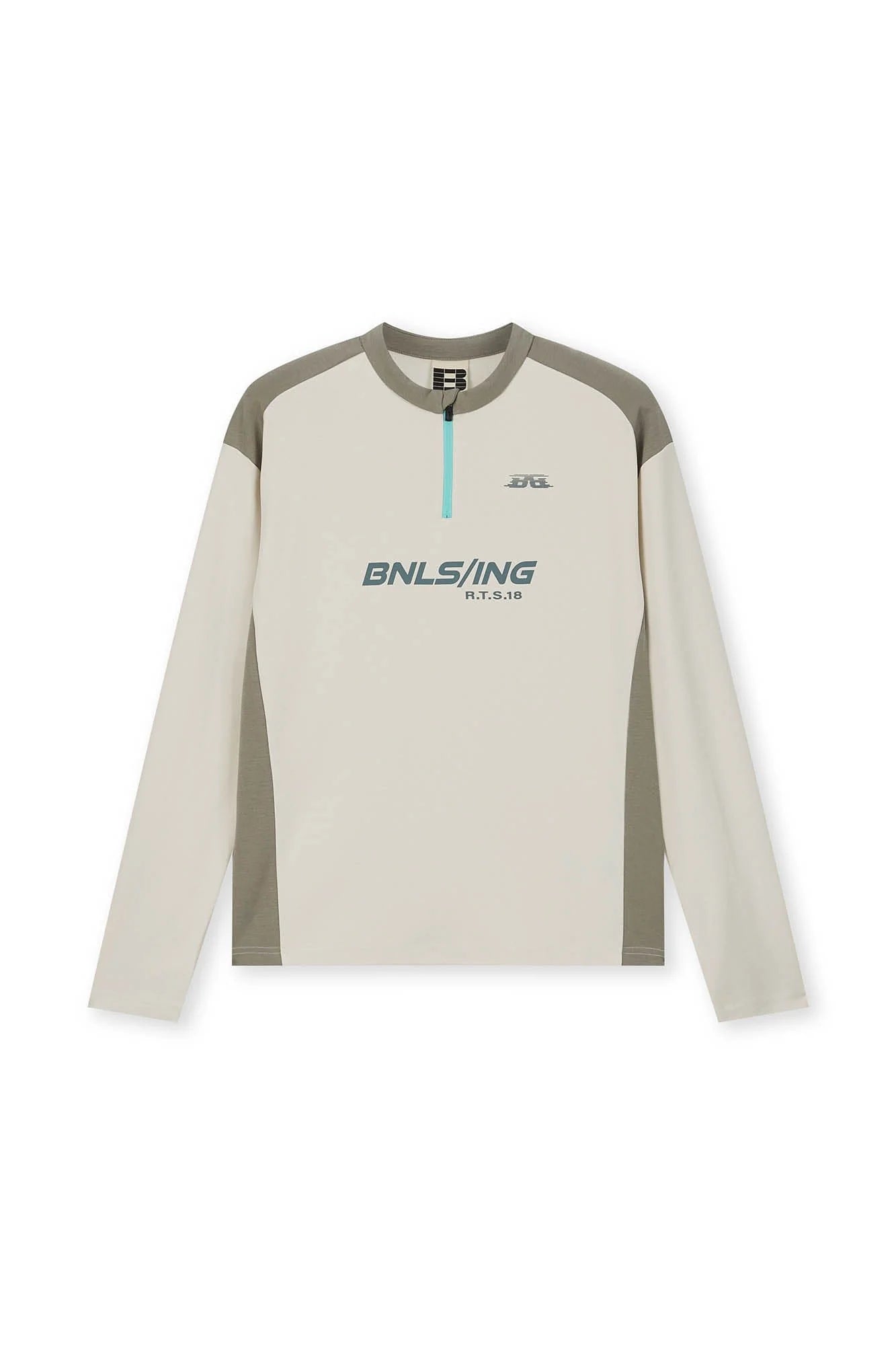 BONELESS Contrast Half-Zip Racing Long-Sleeve Tee