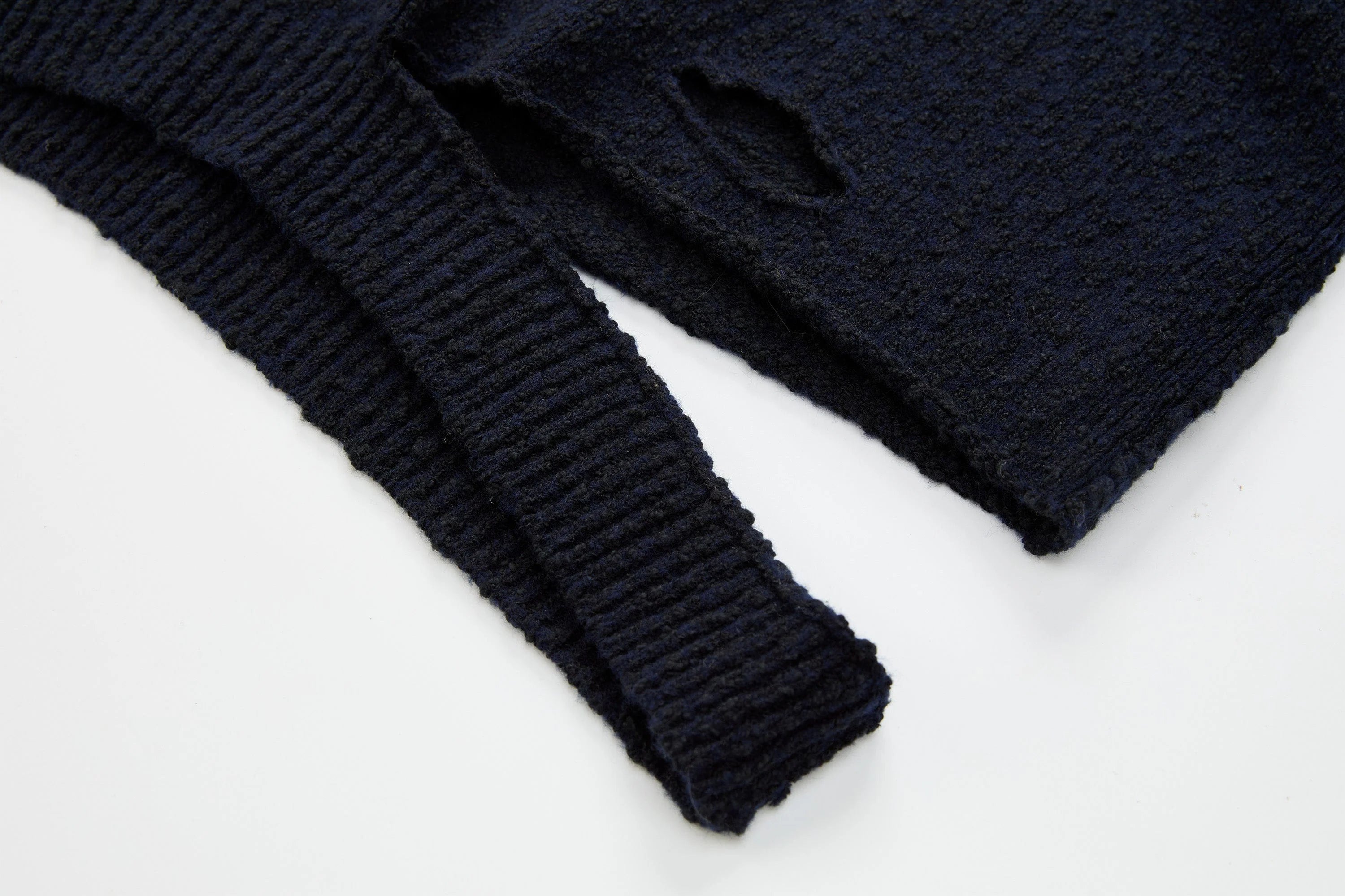 ORGANIC EMOTION Asymmetrical Distressed Bubble-Knit Vest