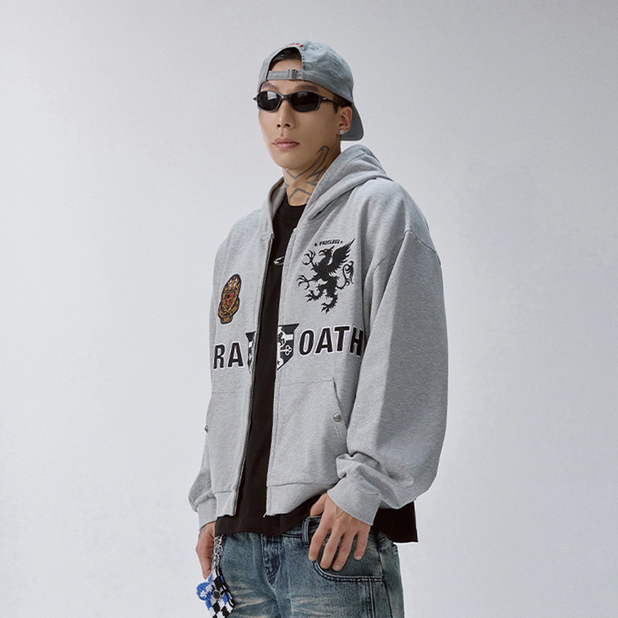 F2CE Crest Emblem Patch Zip-Up Hoodie