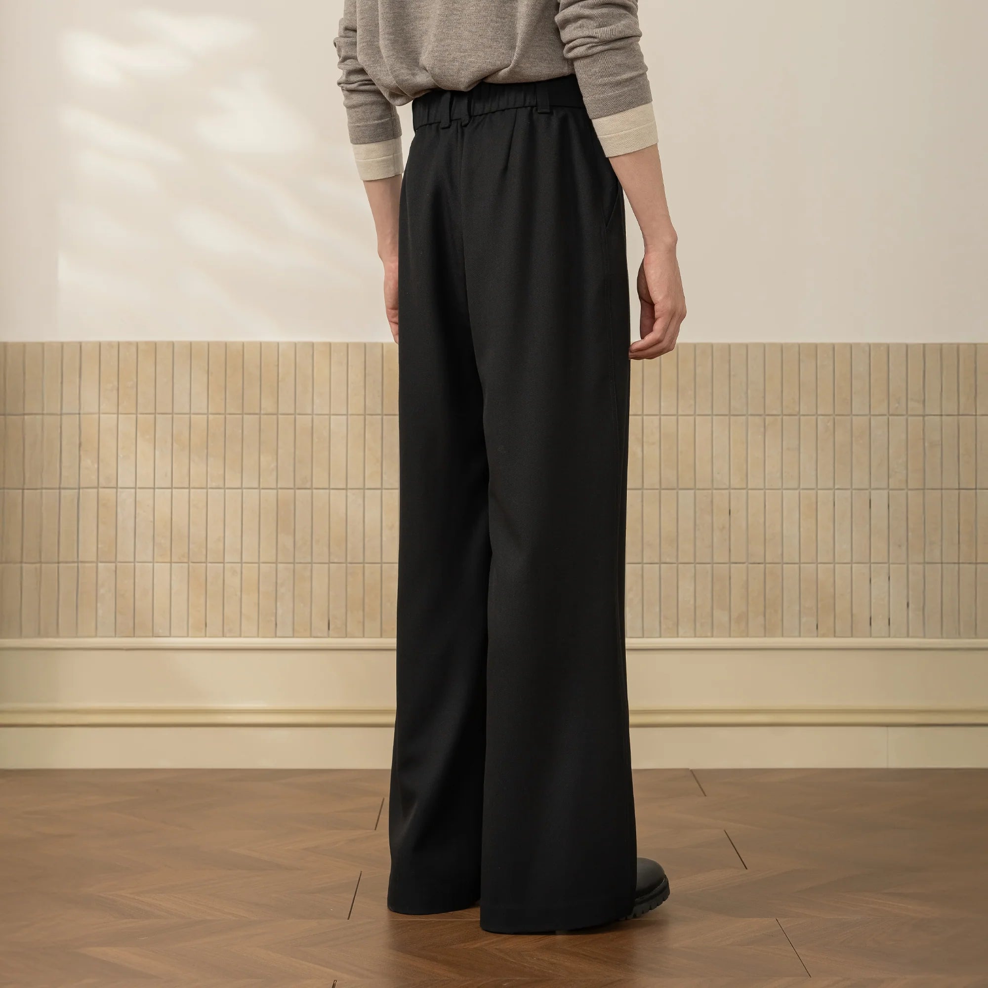MOITIEDEPETALE Wool-Blended Pleats Trousers