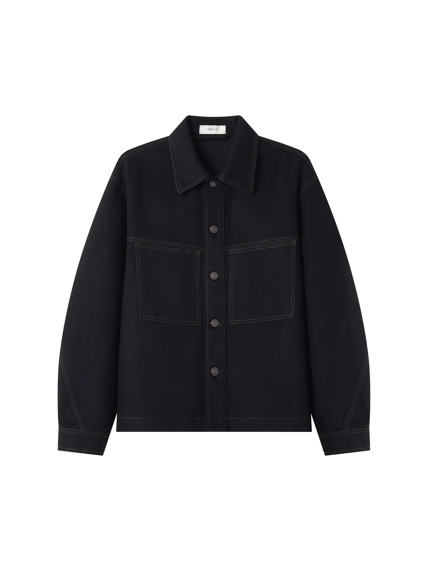 OPICLOTH Washed Patch-Pockets Curved-Cuffs Jacket