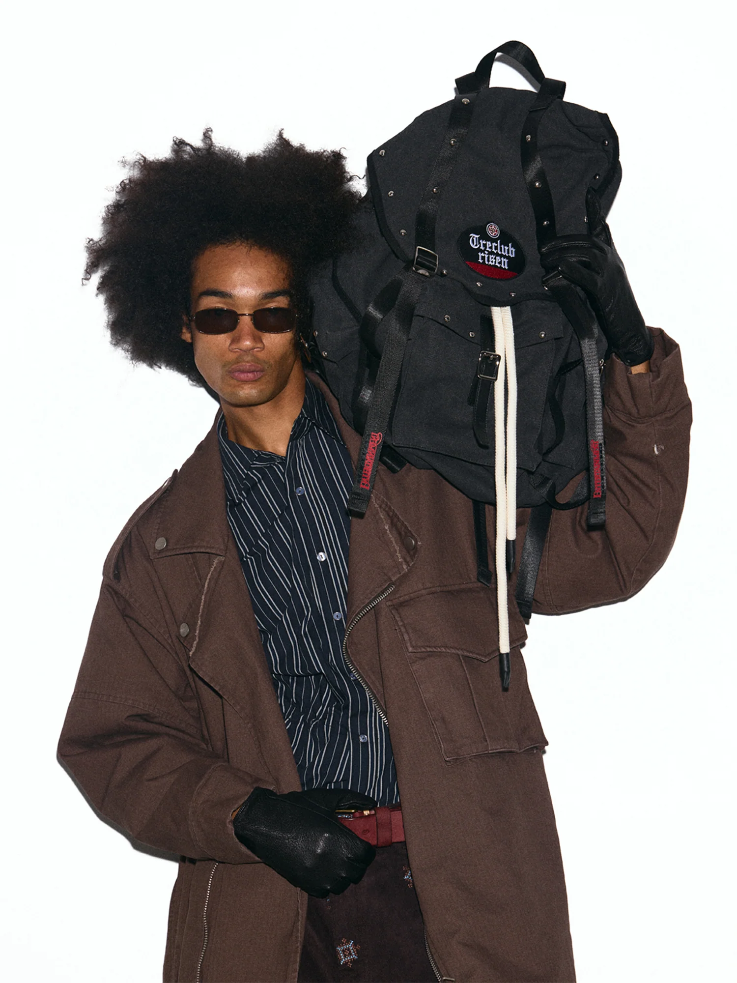 TRECLUB Studded Utility Cargo Backpack