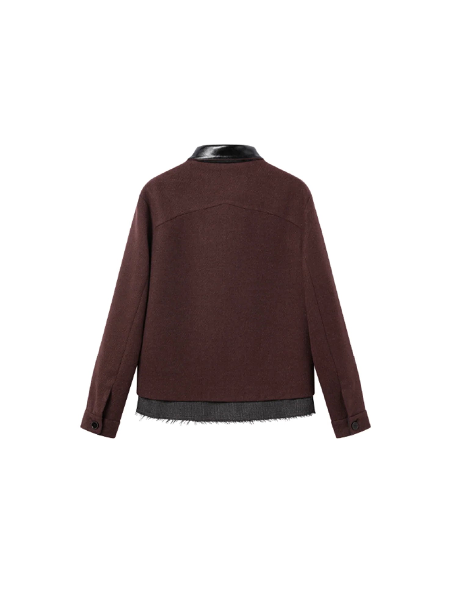 ALVNG AR ANTS Raw-Edge Contrast Paneled-Collar Jacket