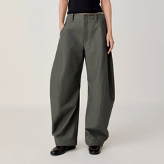 OPICLOTH Retro Curved-Cut Tailored Pants