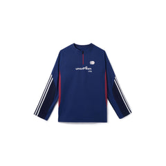 UMAMIISM Raglan Striped Fleece-Lined Sweatshirt