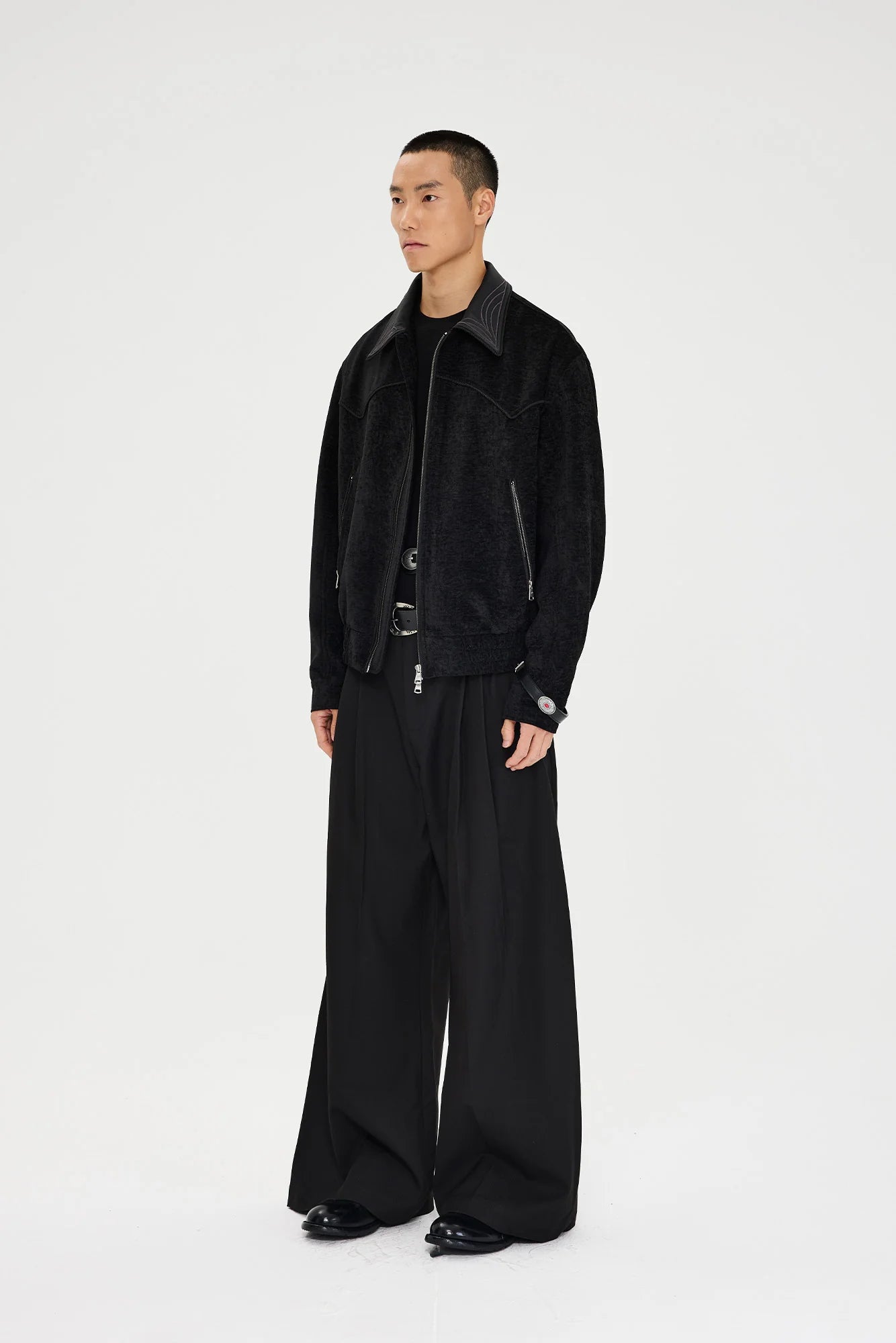 CATSSTAC Classic Pleated Wide-Leg Trousers