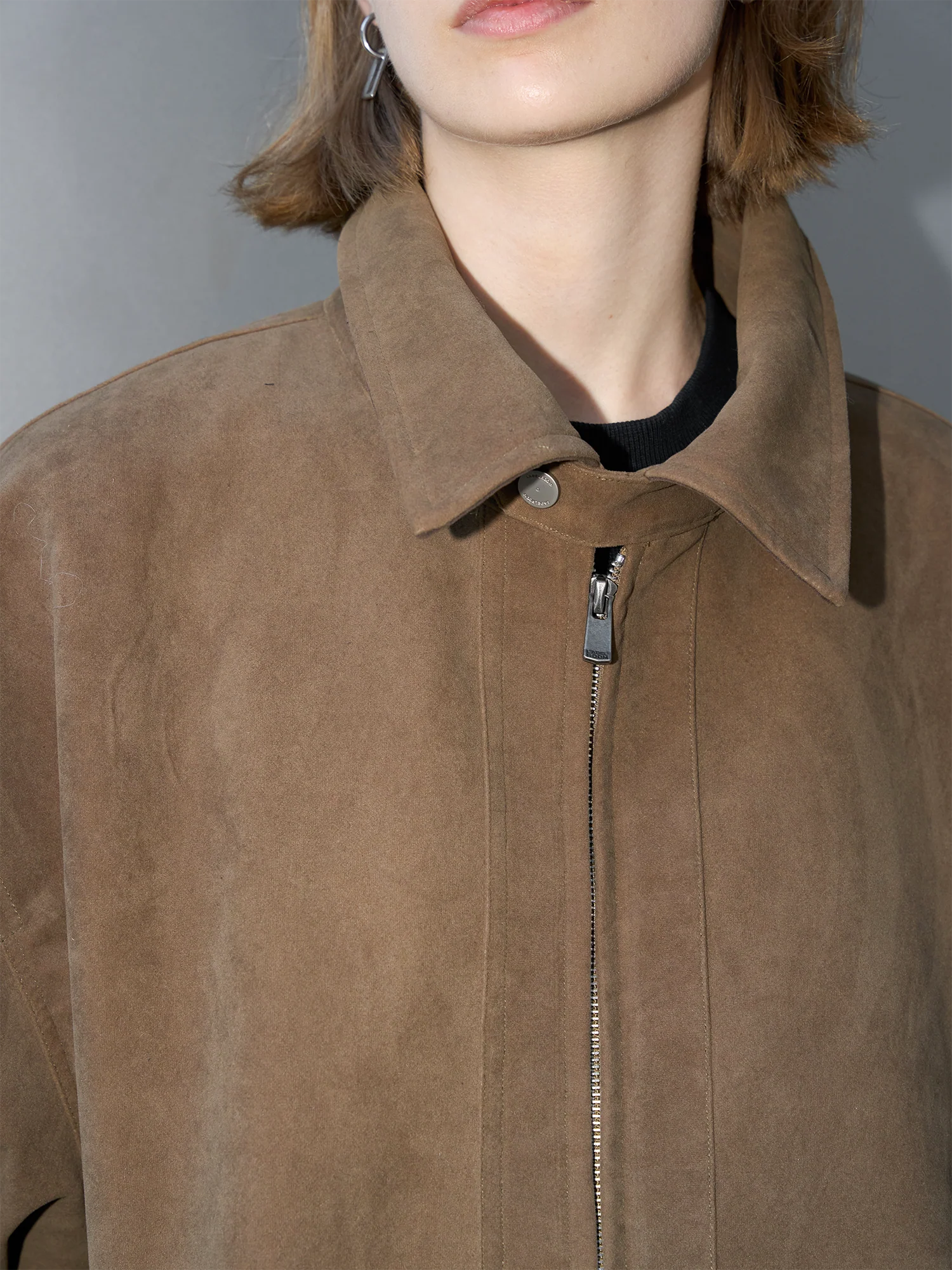 LABELROOM Paneled Faux-Suede Bomber Jacket