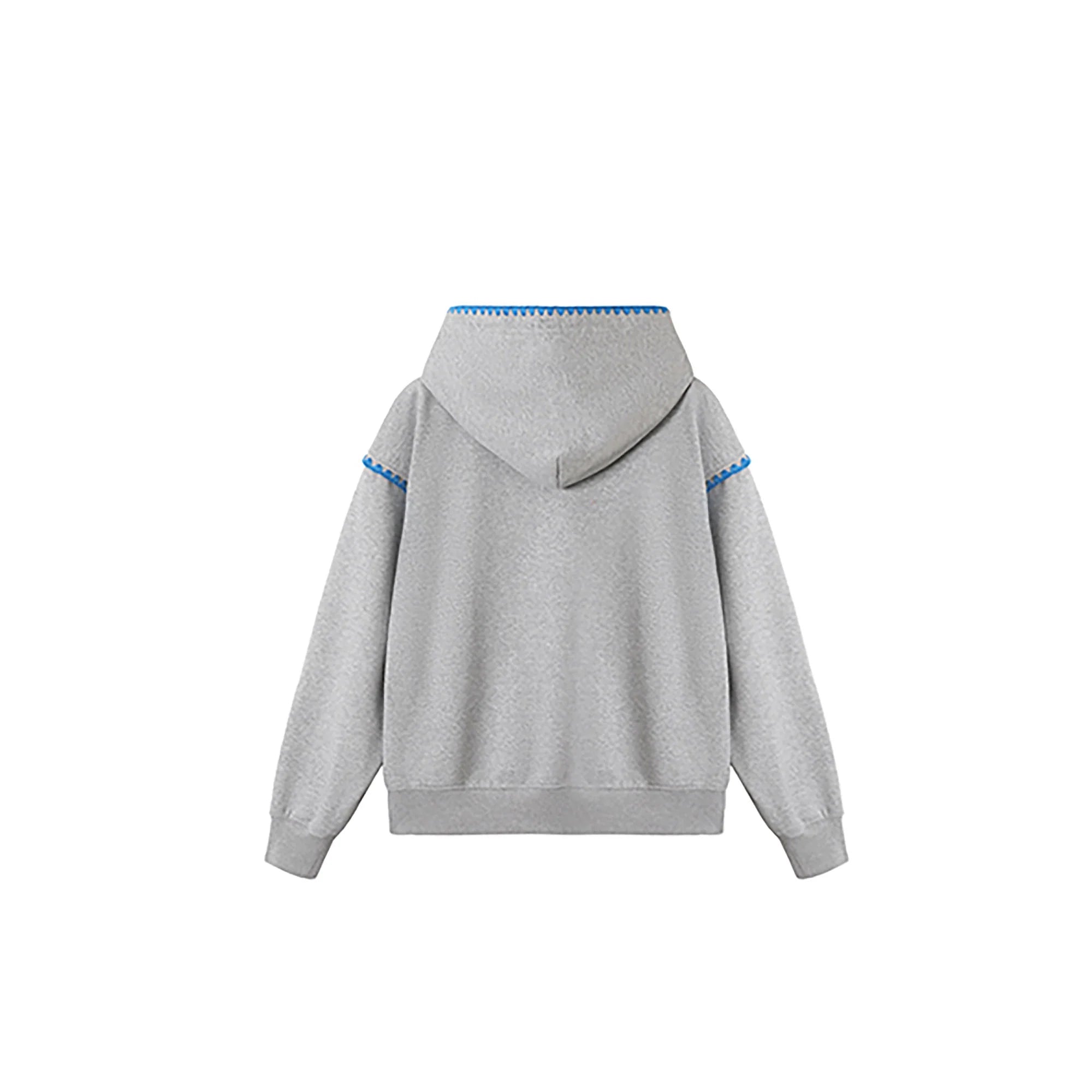 DONSMOKE Retro Embroidered Patch Whipstitch Hoodie