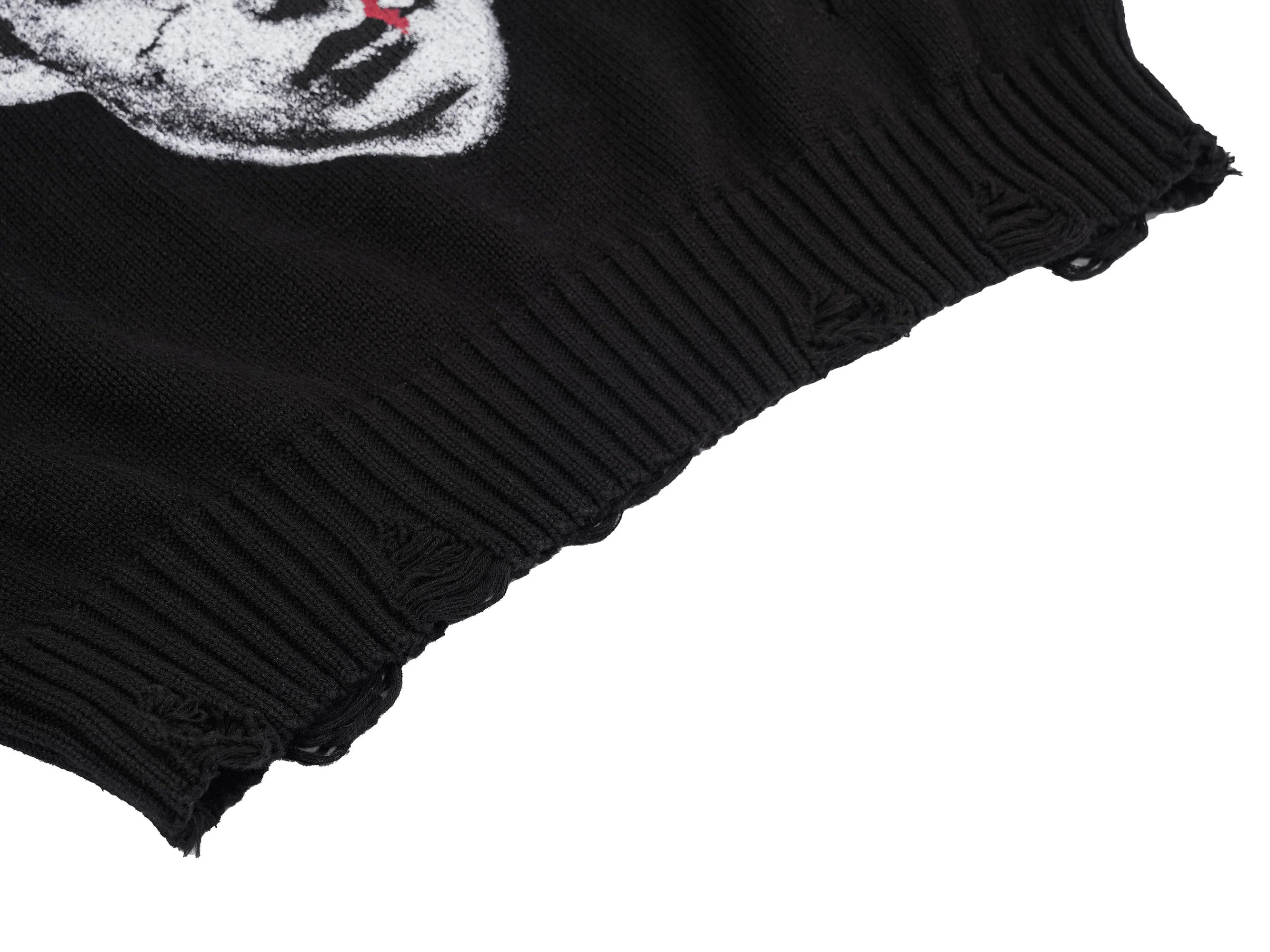 UNDERWATER Demon Portrait Distressed Sweater
