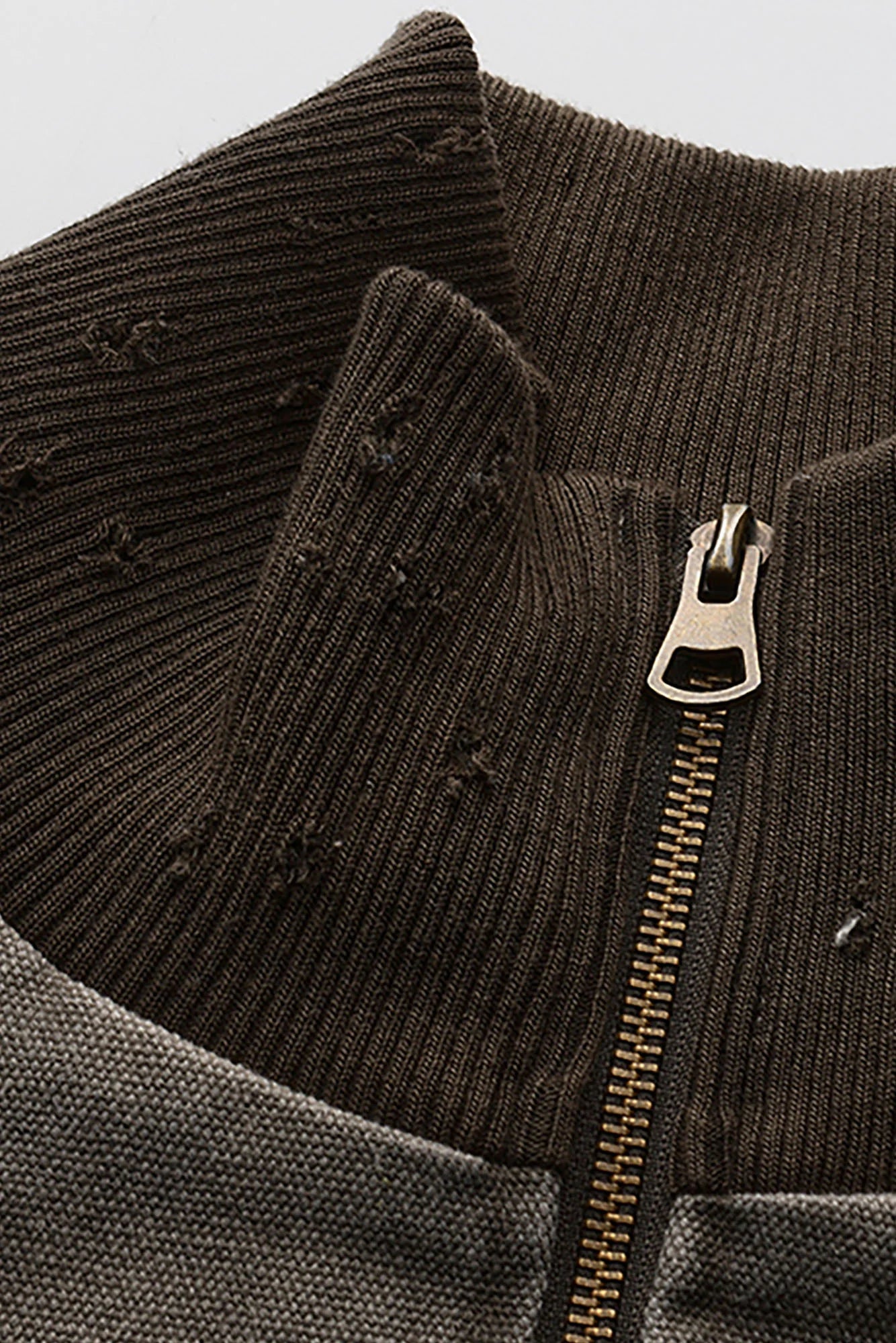 LUUUCAM Dirty-Fit Distressed Canvas Bomber Jacket