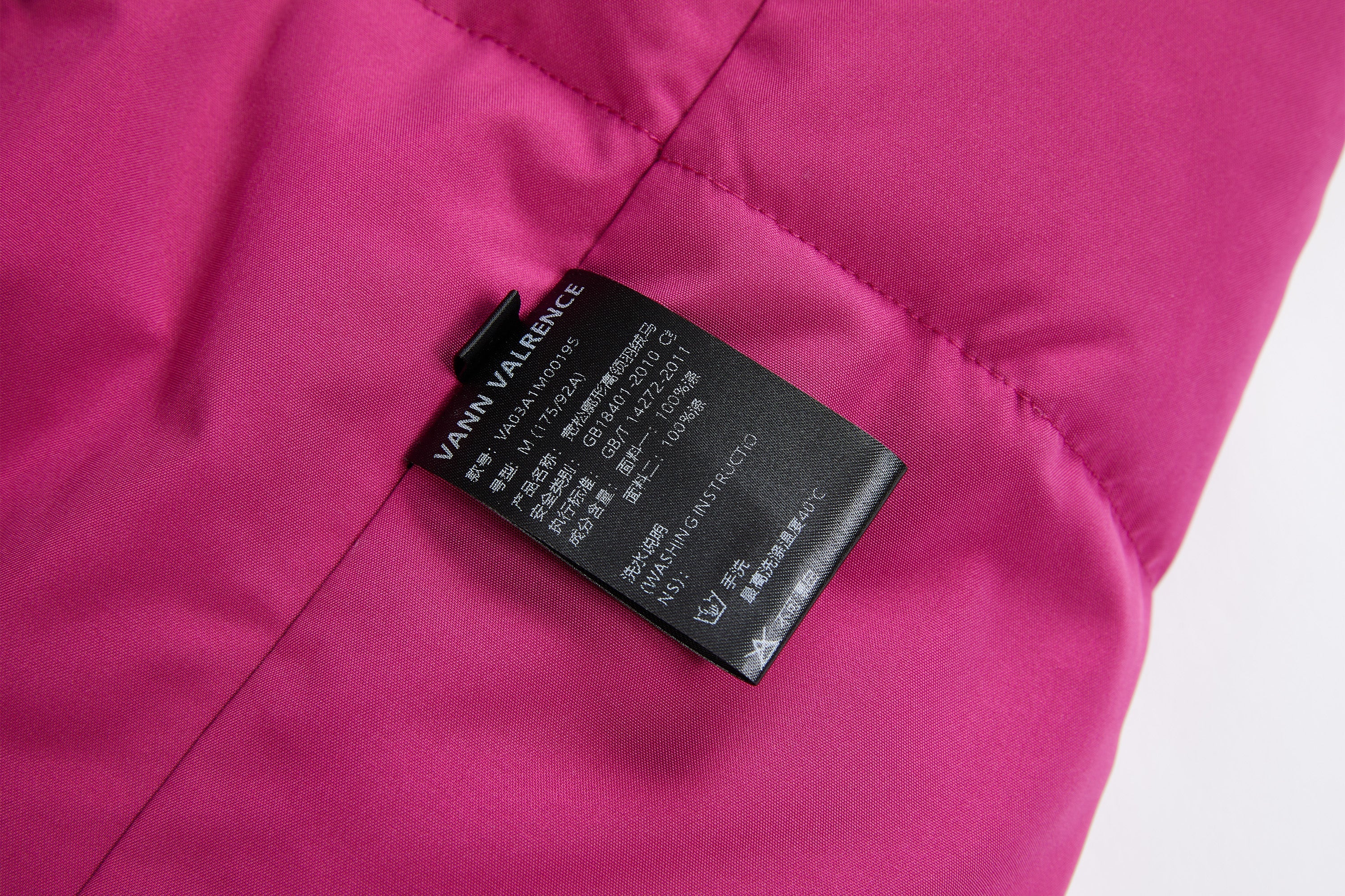 VANN VALRENCE High-Neck Oversized Down Vest Hot Pink