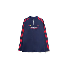 UMAMIISM Side Stripe Mesh-Panel Quick-Dry Long-Sleeve Tee