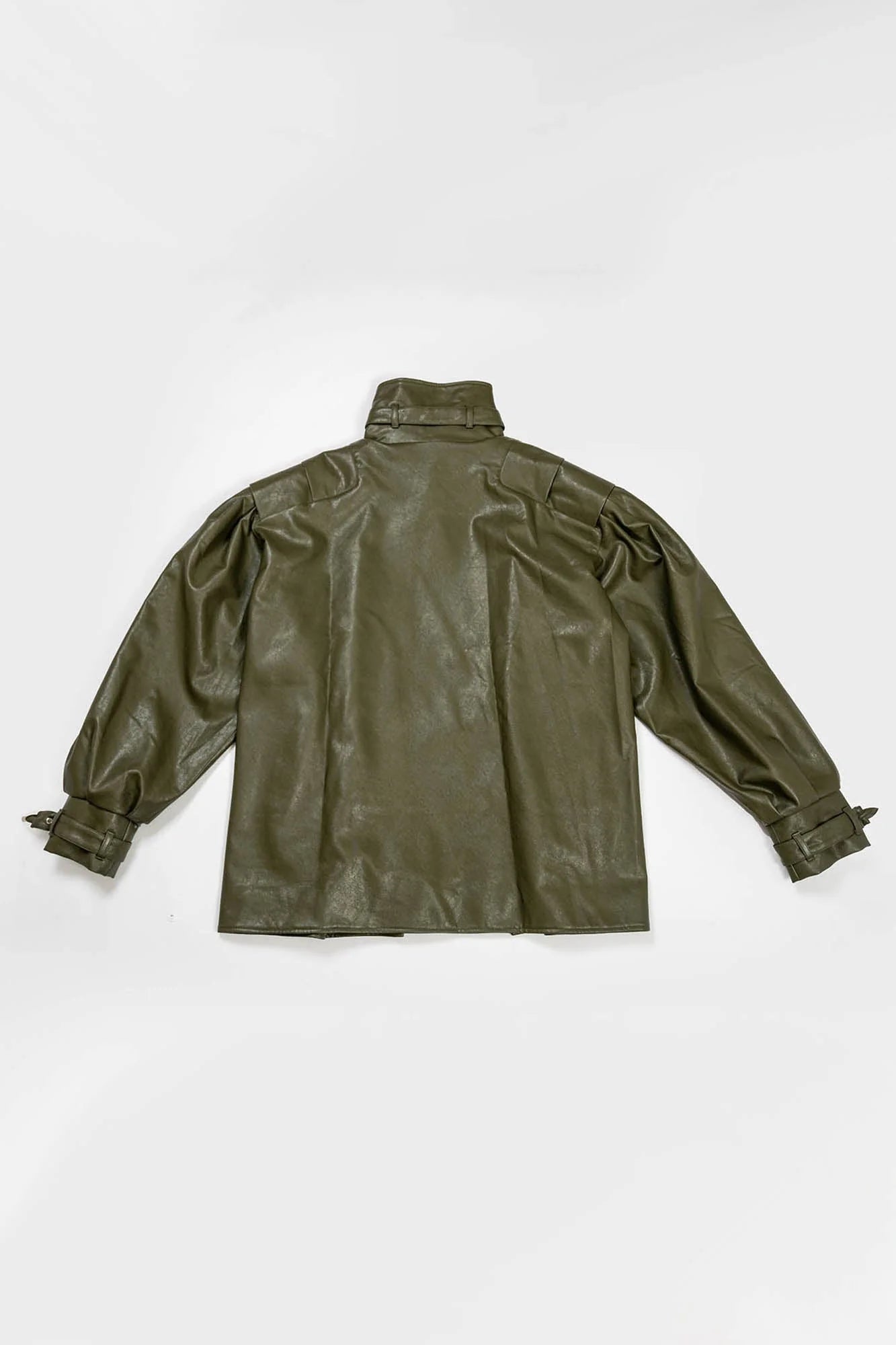 KADAKADA Multi-Buckle High-Neck Faux Leather Jacket