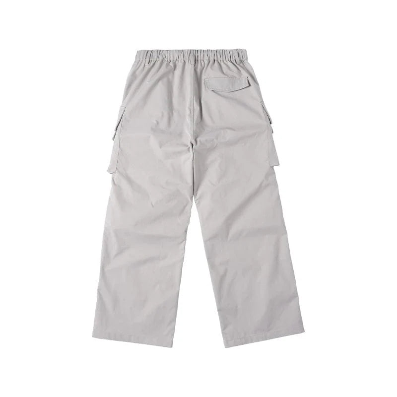 ENSHADOWER Big Pockets Crinkled Straight Pants