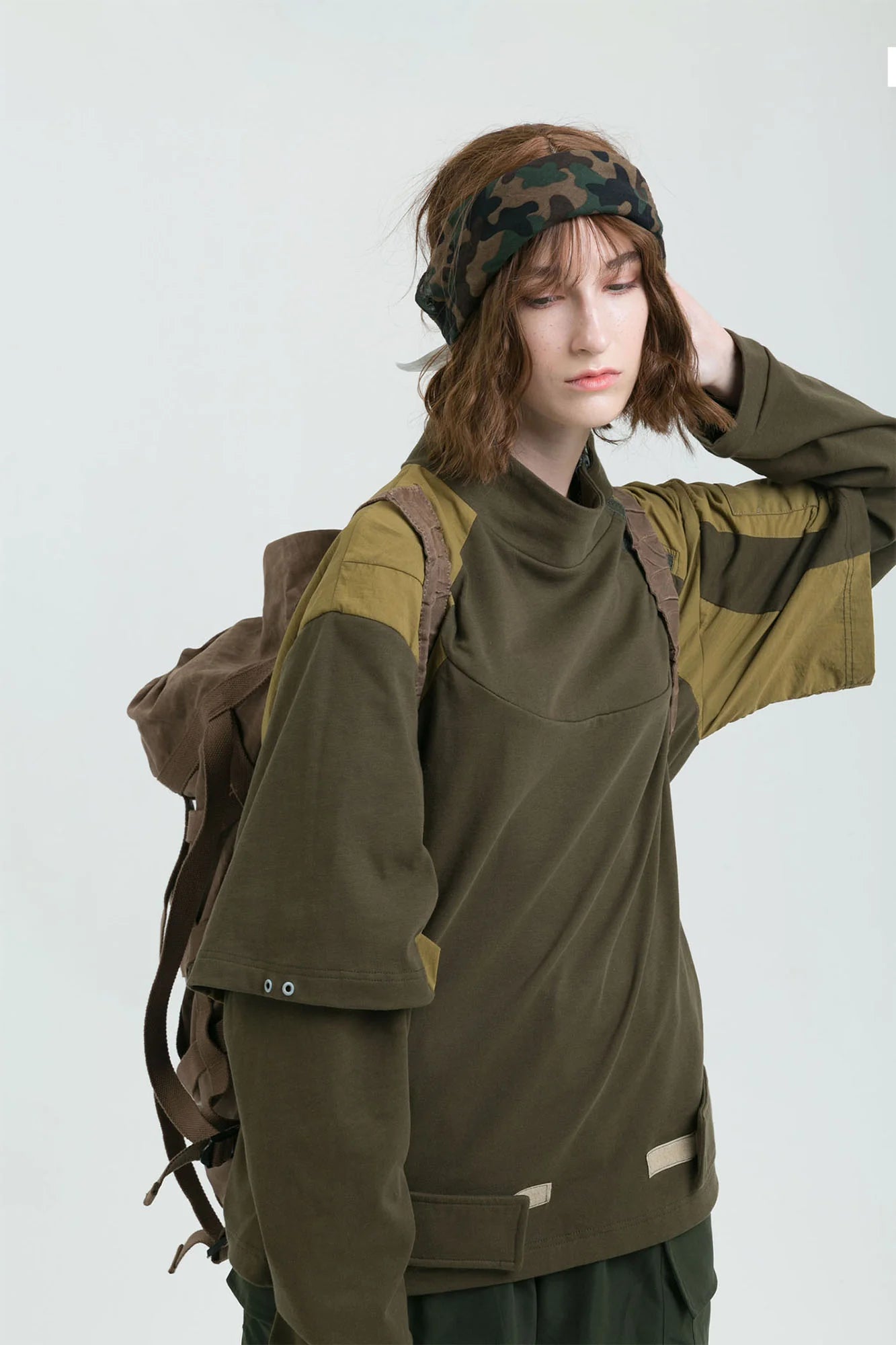 ERROR CODE ROBOT Detachable Sleeve Layered Utility Long-Sleeve Tee
