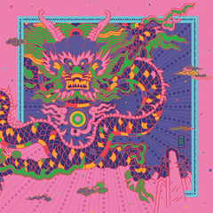 MASH UP ASIA Multicolor Dragon Burst Full-Print Square Scarf