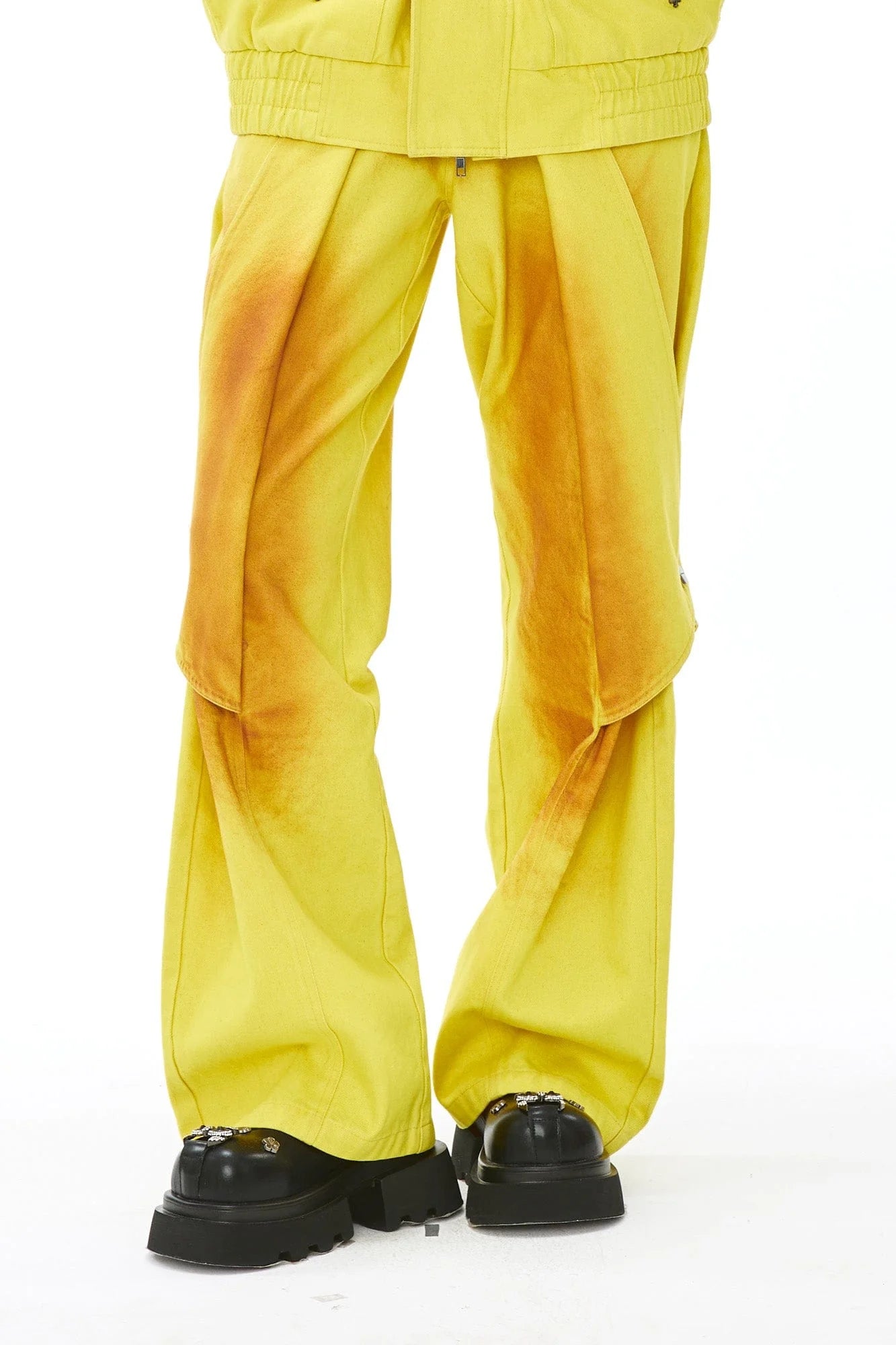 VANN VALRENCE Dye-Washed Convertible Wide-Leg Pants
