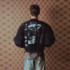 RICHILL Medal Graphic Cropped Bomber Jacket