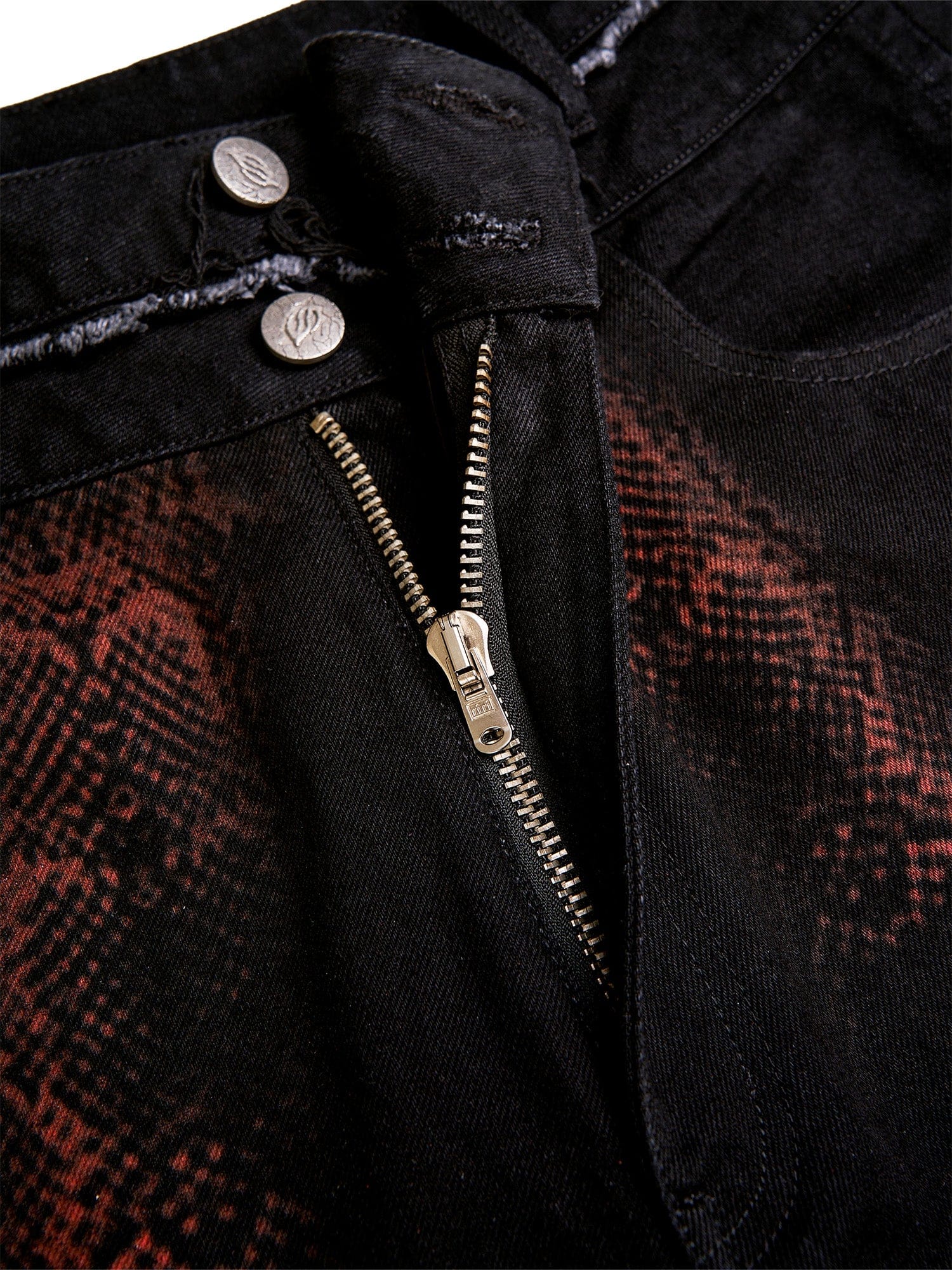 FLYERRER Washed Contrast Snakeskin Drawcord Wide-Leg Jeans