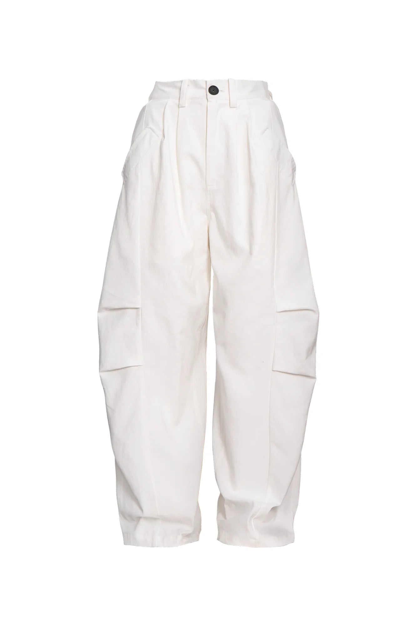 LEONSENSE Modern Curved Paneled Tencel-Cotton Pants