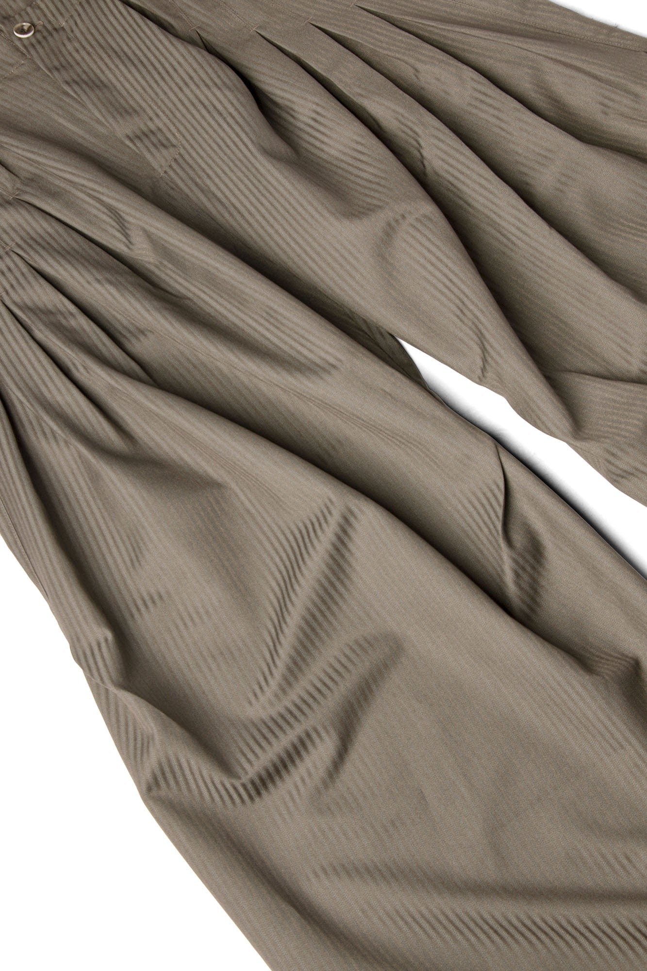 RELABEL Pinstriped Detachable-Scarf Oversized Pants Brown