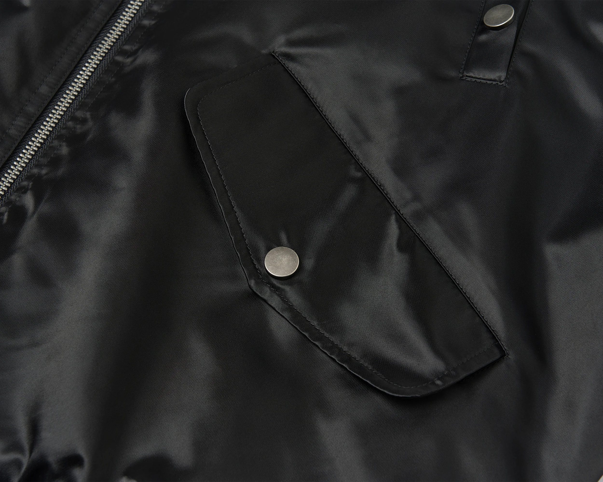 SAVAGEGROWTHWORLD Embroidered Ruched-Sleeve Reflective-Stripe Bomber