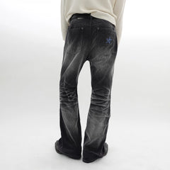IN EXISTENCE Star Embroidered Corduroy Flare Jeans