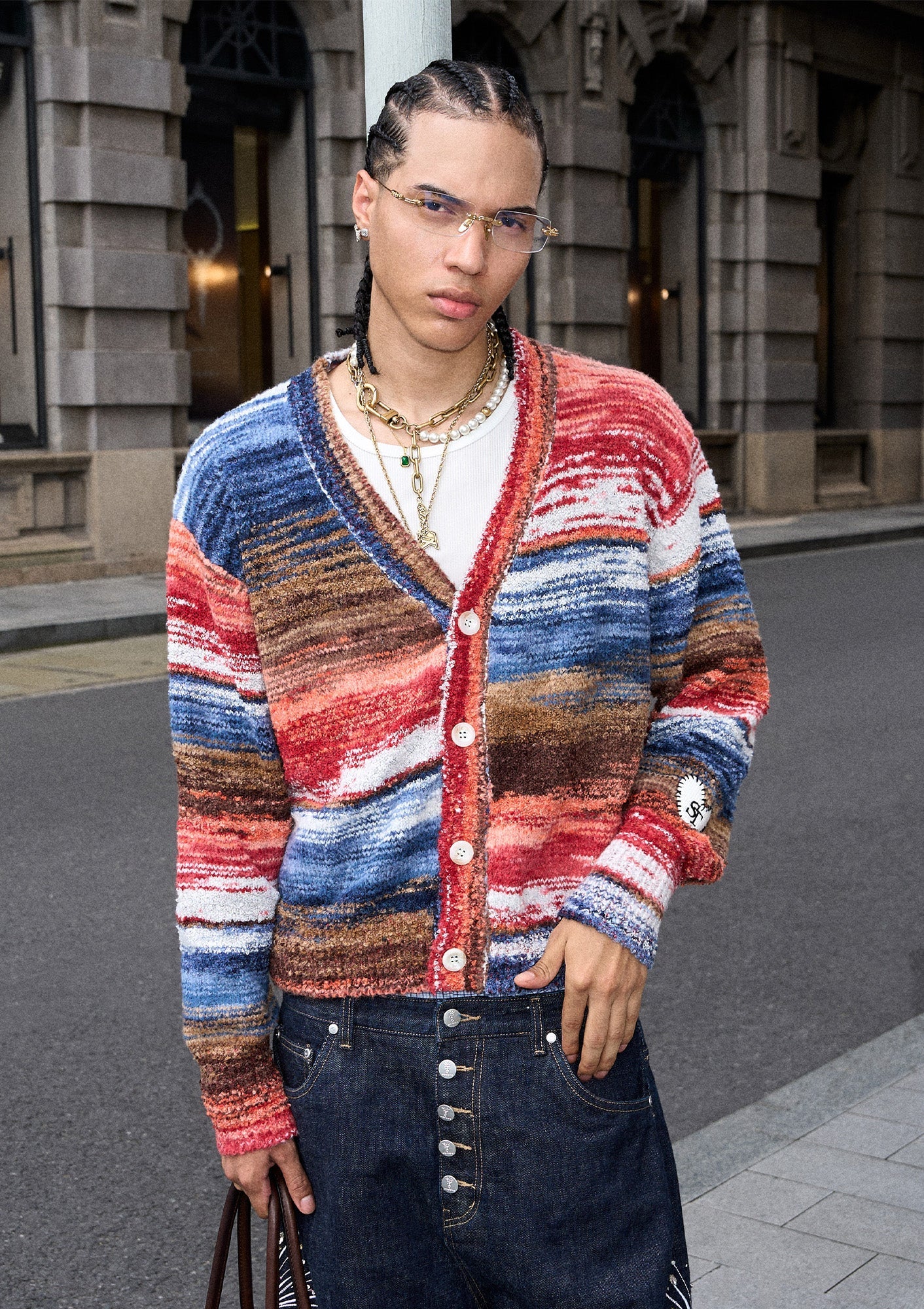 STEEPC Gradient Heartpatch Boxy Cardigan